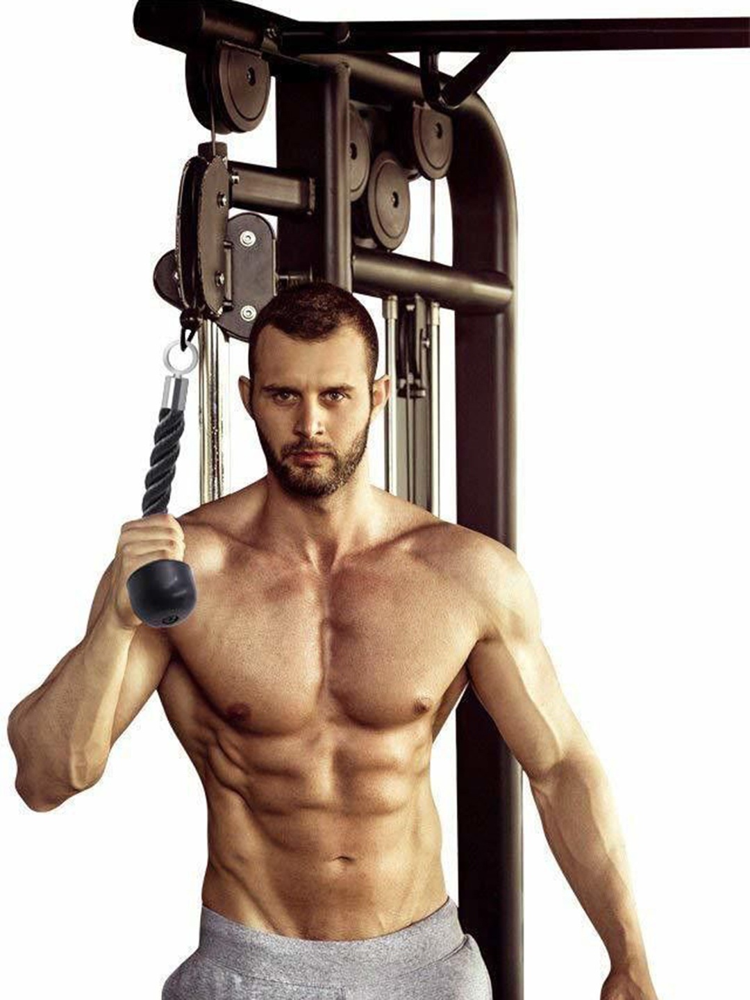 

HackerX Single Triceps Rope Gym Machine Cable Attachment, Black