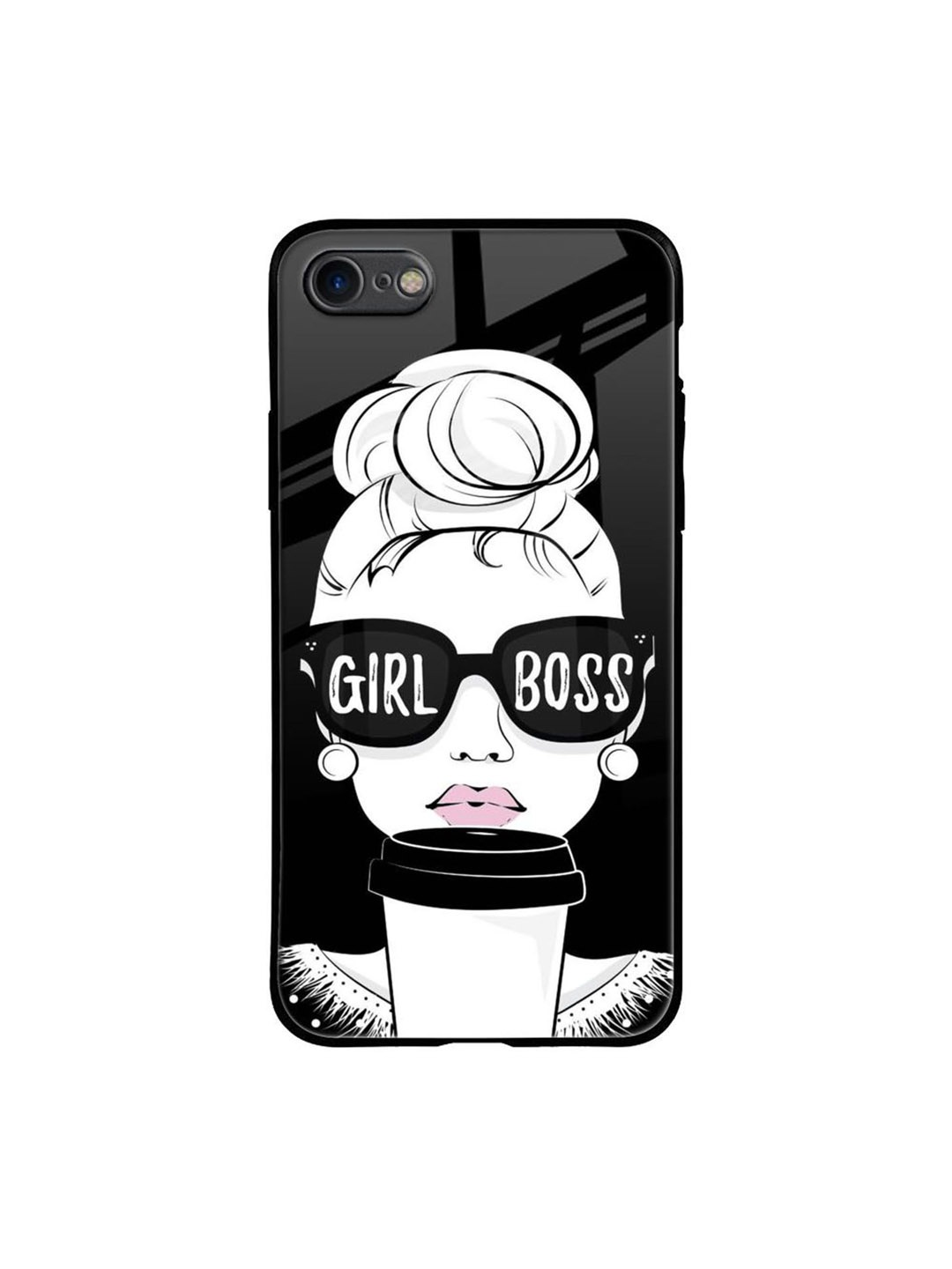 

QRIOH Girl Boss Printed iPhone 7 Back Case, Black