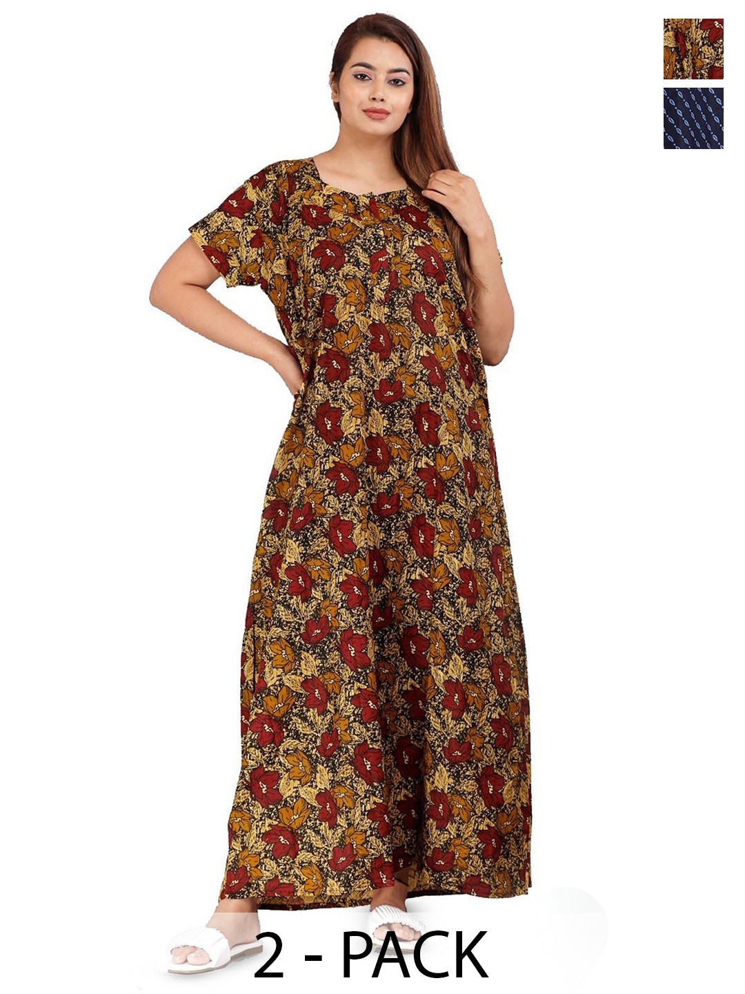 

PR PINK ROYAL Printed Maxi Nightdress, Blue