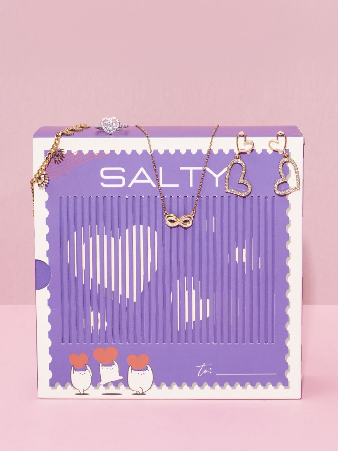 

SALTY Unisex Heartstrings Valentine, Birthday, Anniversary Jewellery Gift Box, Gold