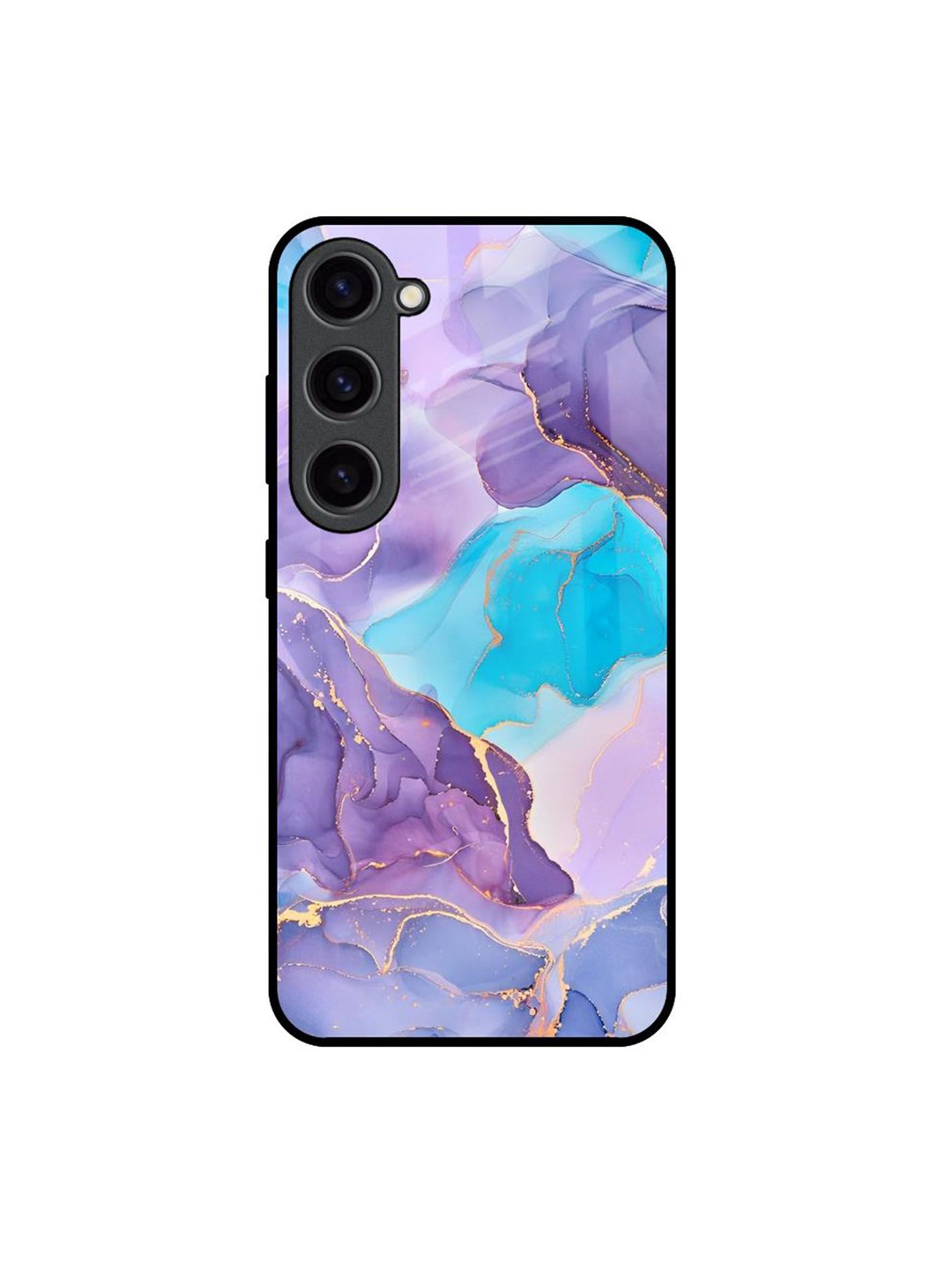 

QRIOH Alcohol ink Marble Real Printed Samsung Galaxy S23 Back Case, Purple