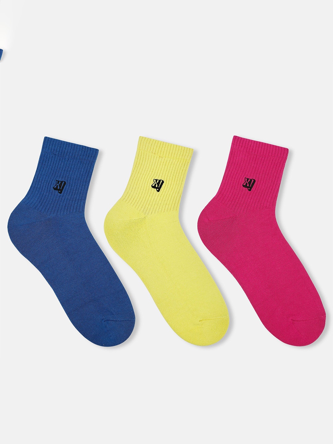 

Socksxpress Women Pack Of 3 Pure Cotton High Ankle-Length Socks, Pink