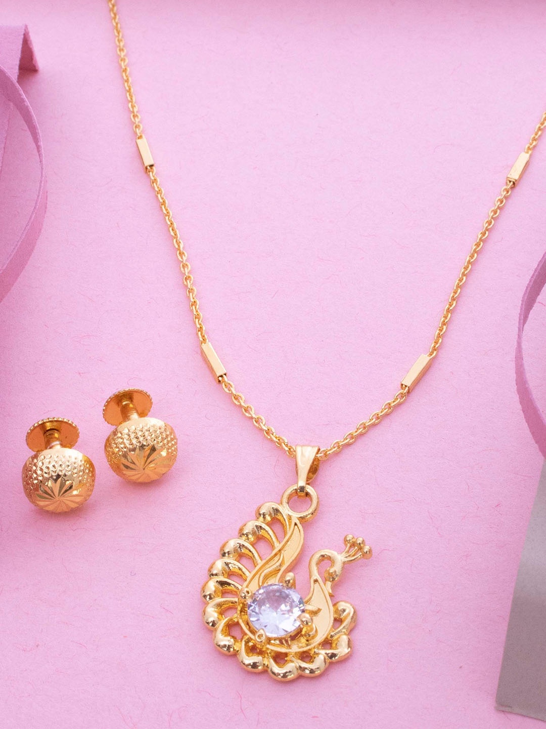 

Ramdev Art Fashion Jweller Gold Plated Artificial Stone Studded Jewellery Set