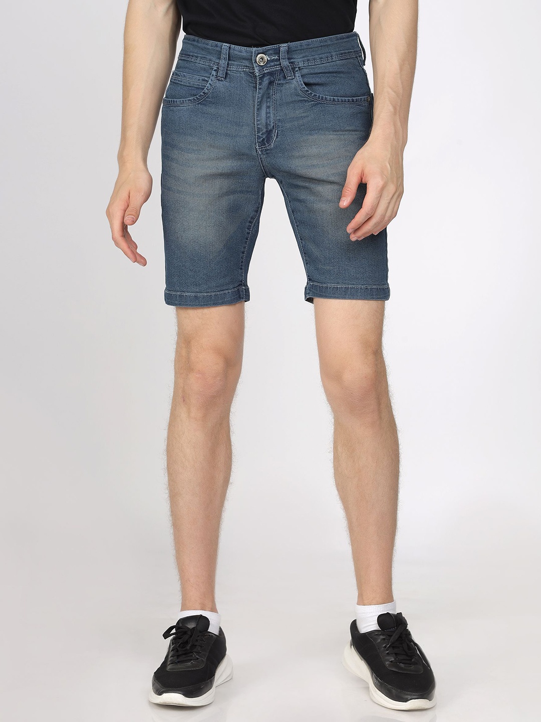 

TCI Men Slim Fit Denim Denim Shorts, Navy blue