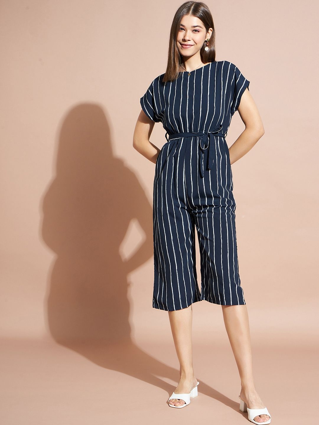 

DressBerry Striped A-Line Midi Dress, Blue