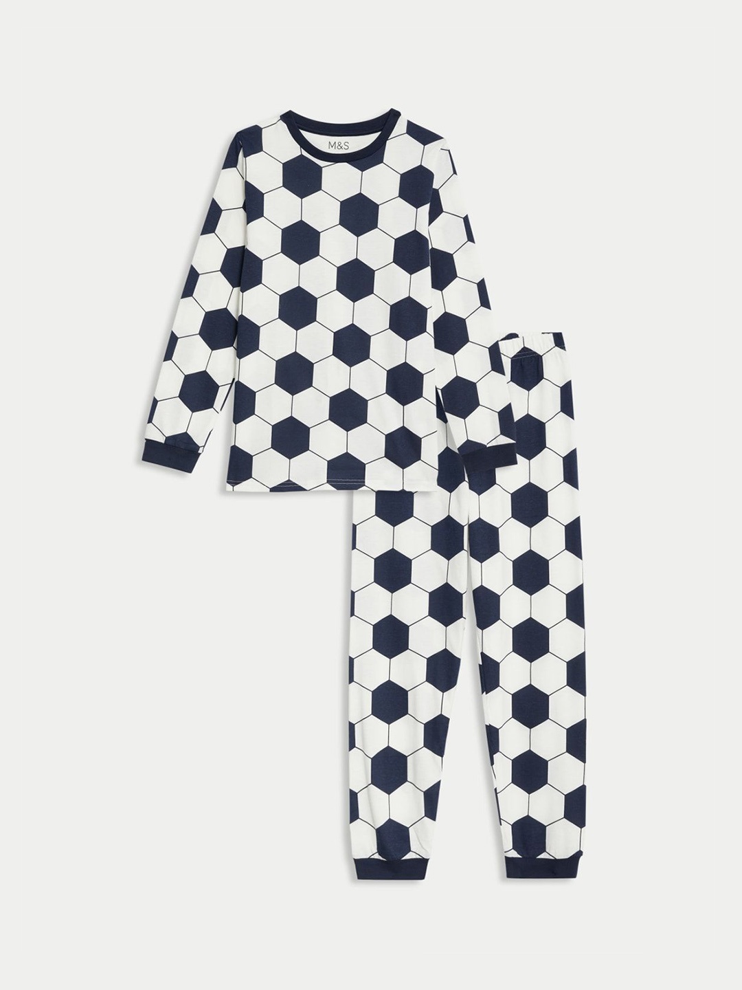 

Marks & Spencer Boys Printed Pure Cotton Night Suit, Navy blue