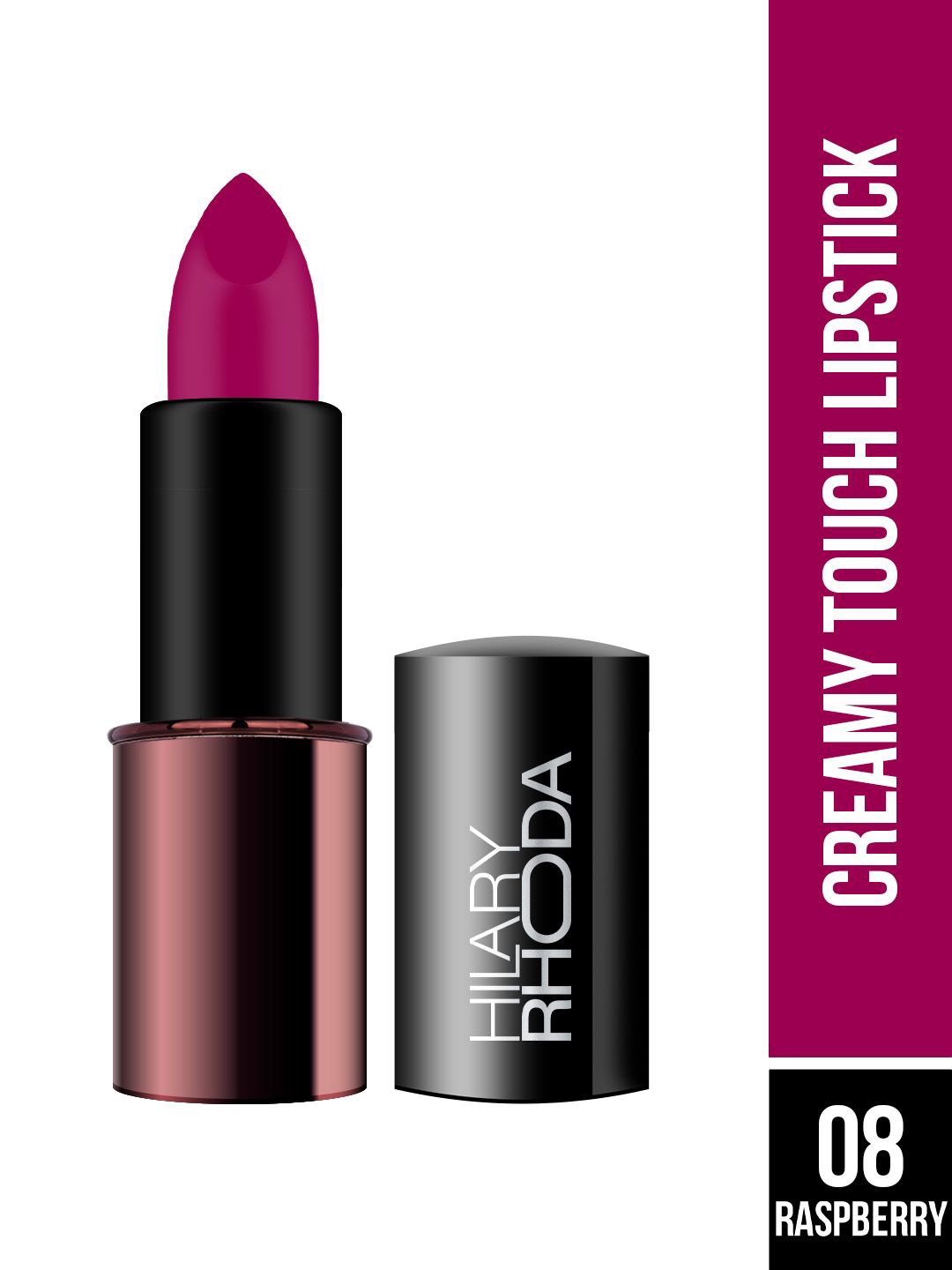 

Hilary Rhoda Long Lasting Creamy Touch Lipstick- 4 g - Raspberry 08, Pink