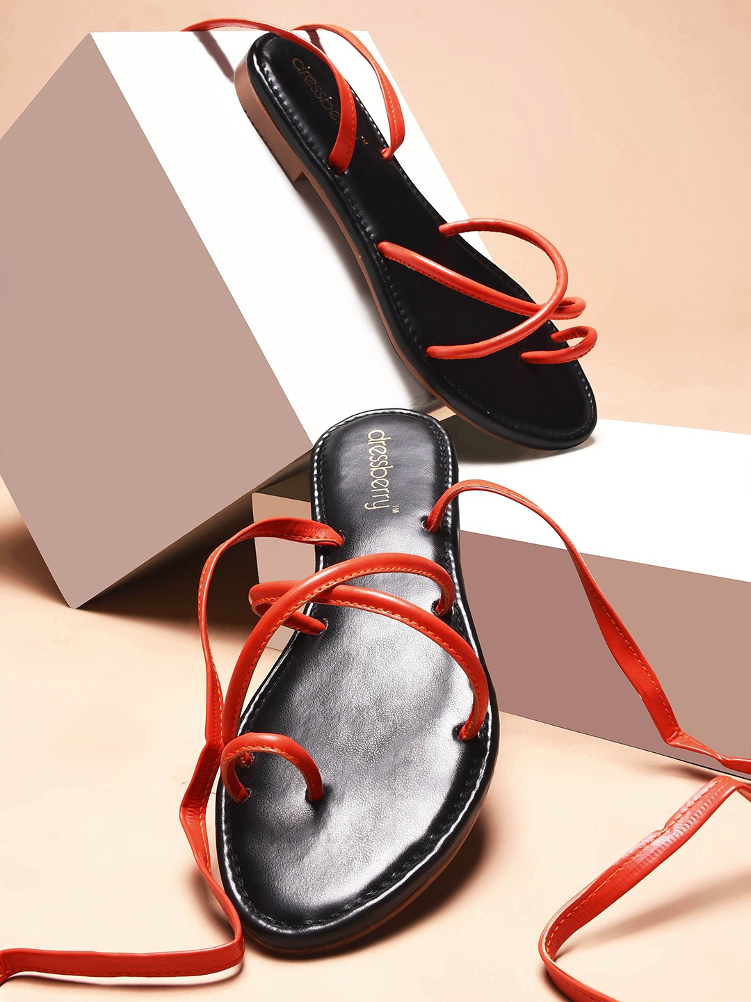 

DressBerry Women One Toe Flats, Orange