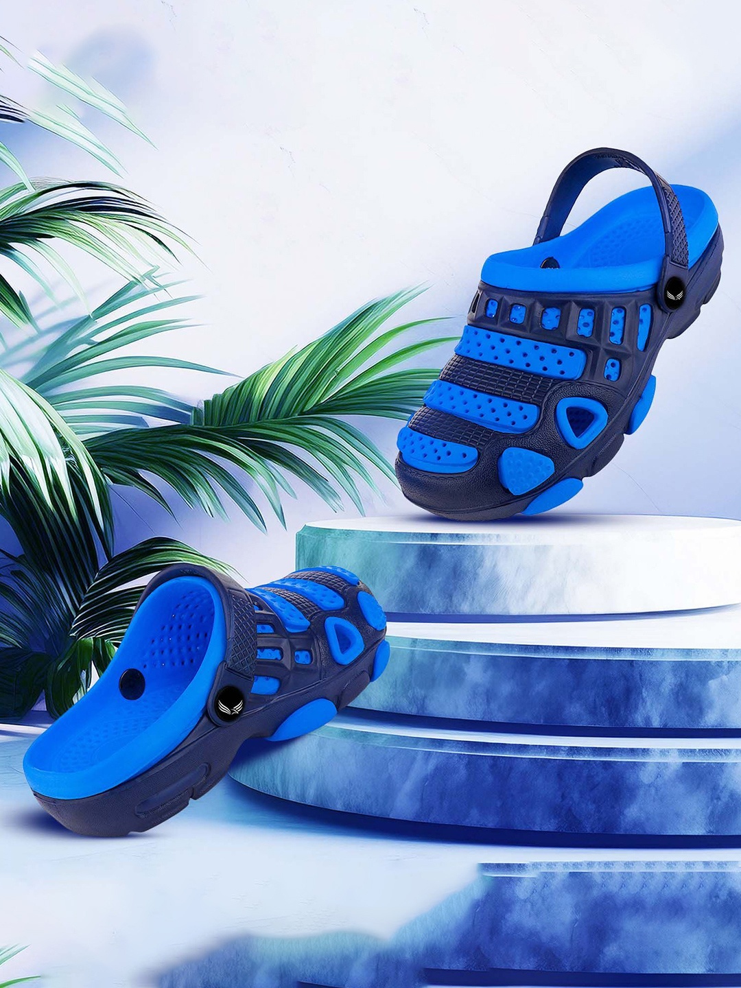 

BERSACHE Boys Self-Design Clogs, Blue