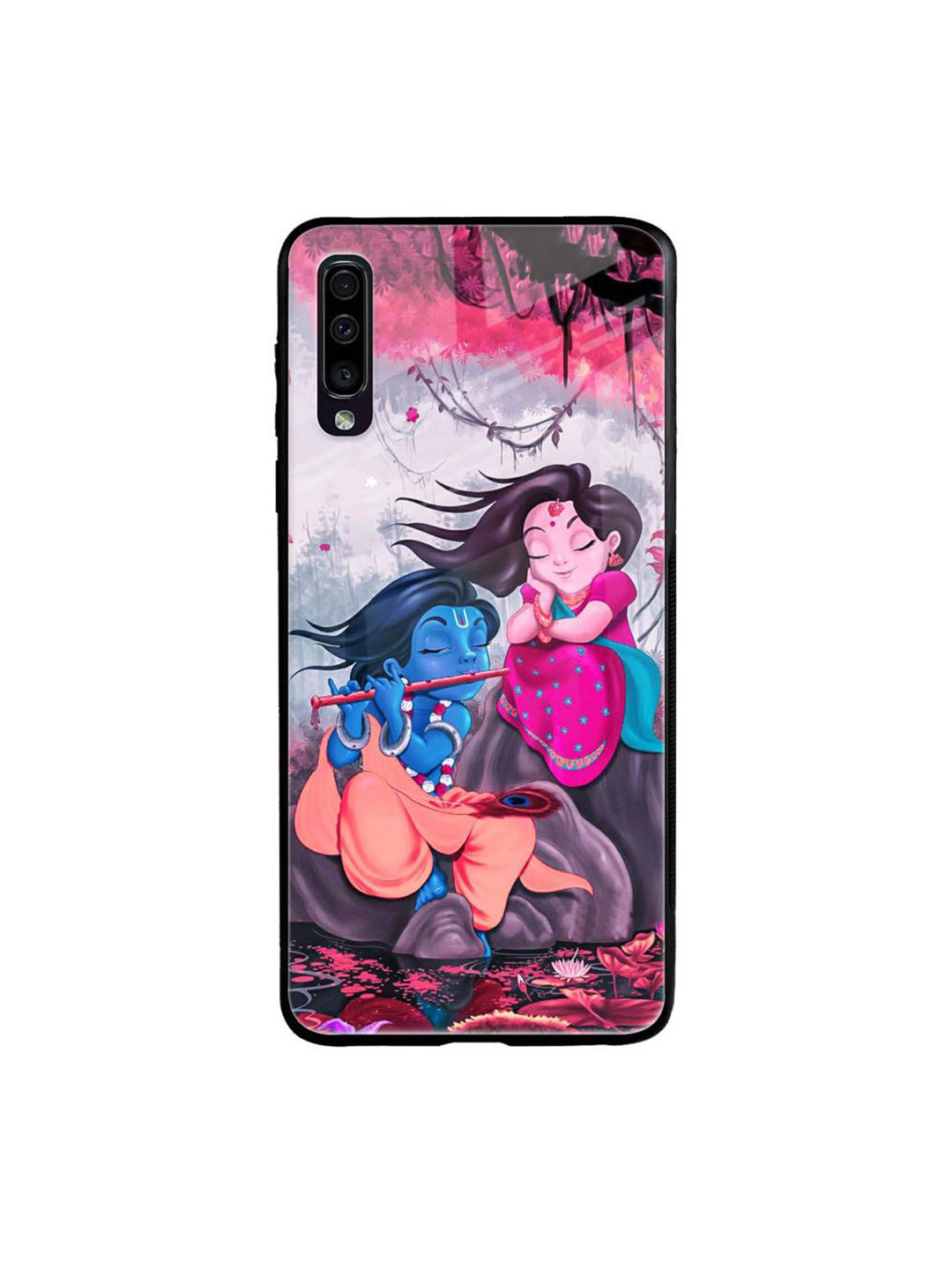 

QRIOH Radha Krishna Art Real Printed Samsung Galaxy A50 Back Case, Pink