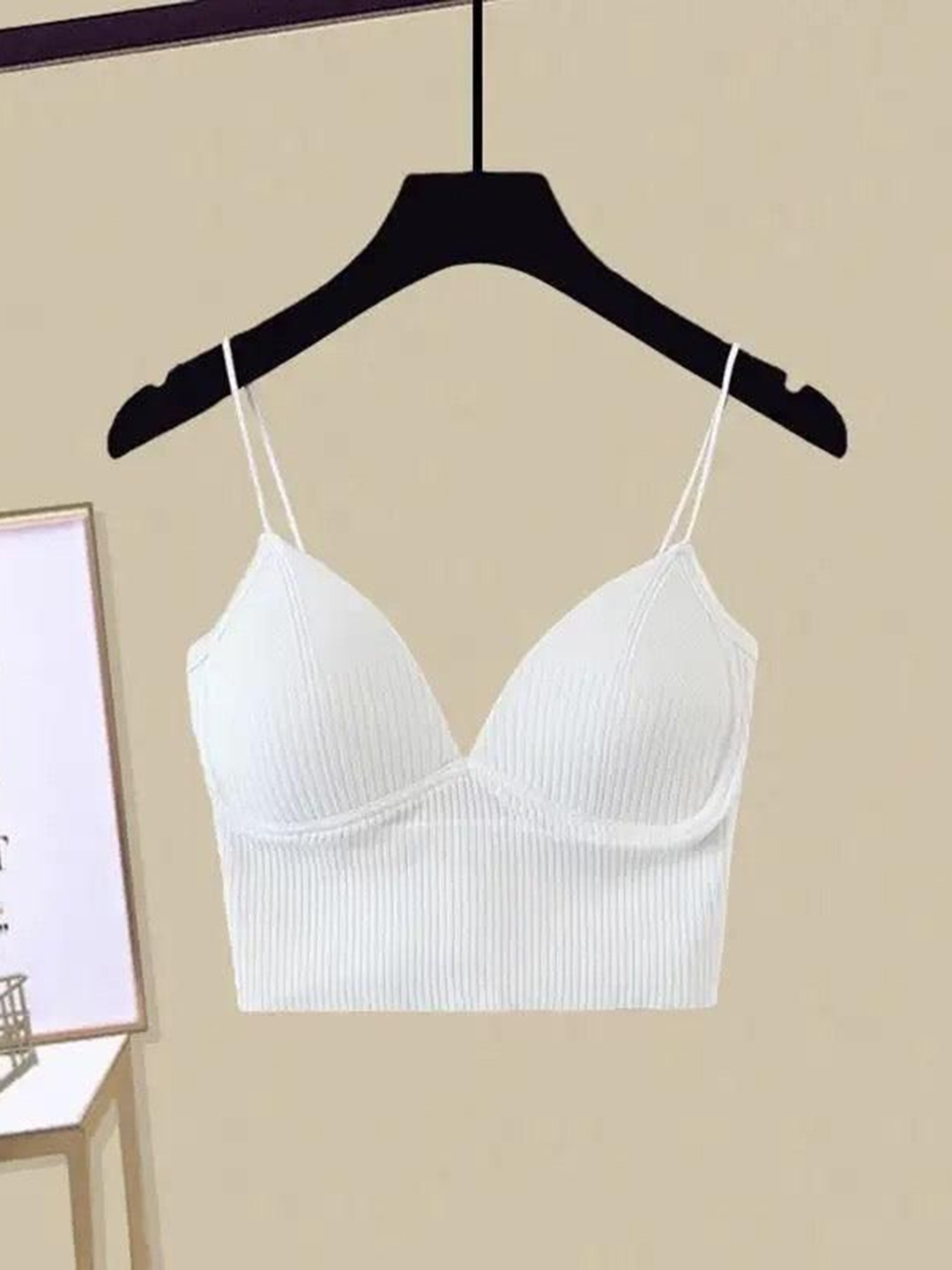 

Alamode By Akanksha White Jerry Tank Tops with Inbuilt Bra