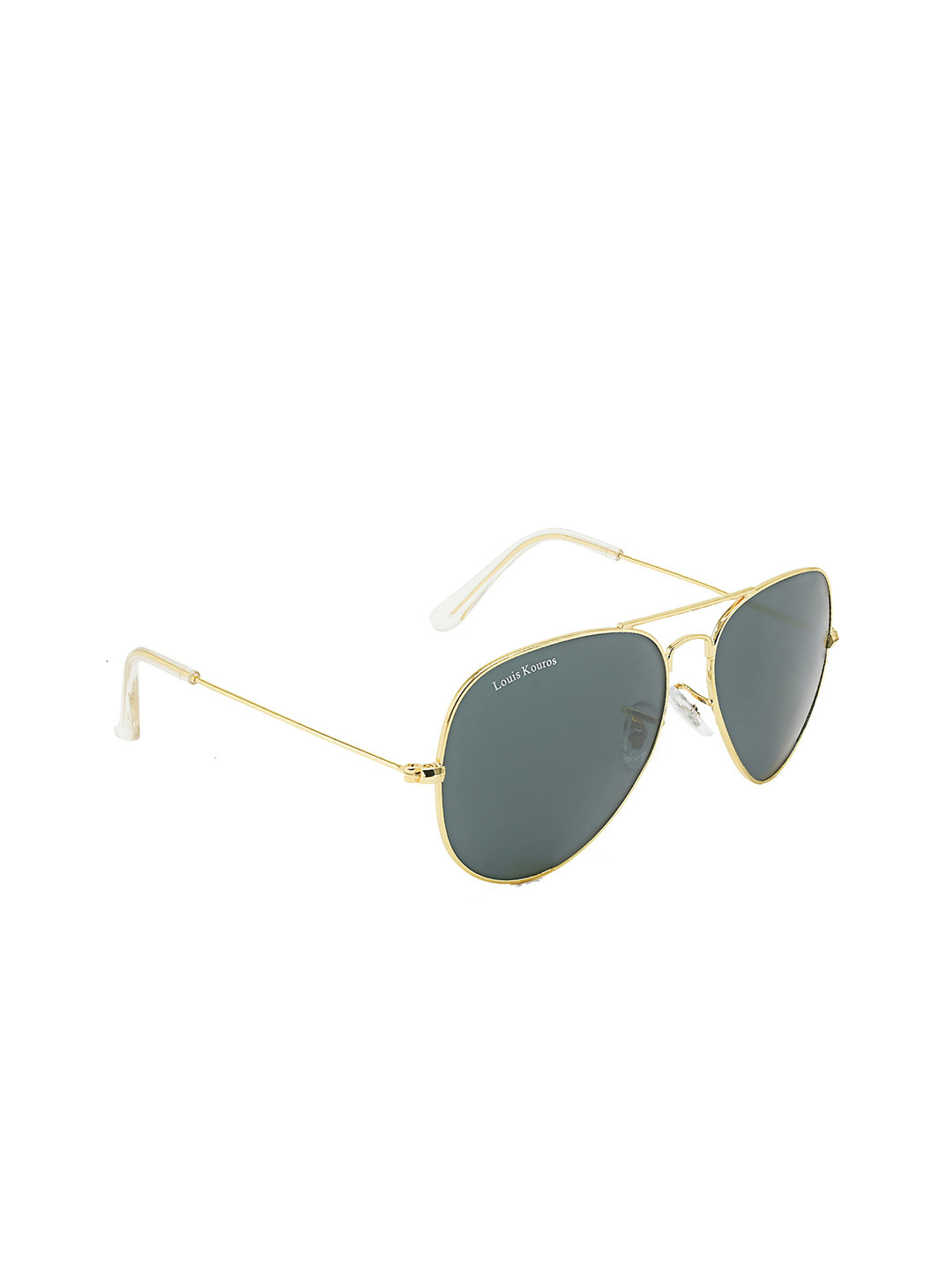 

LOUIS KOUROS Unisex Aviator Sunglasses with UV Protected Lens SUN-LK-3026-BLK1GLD-M, Black
