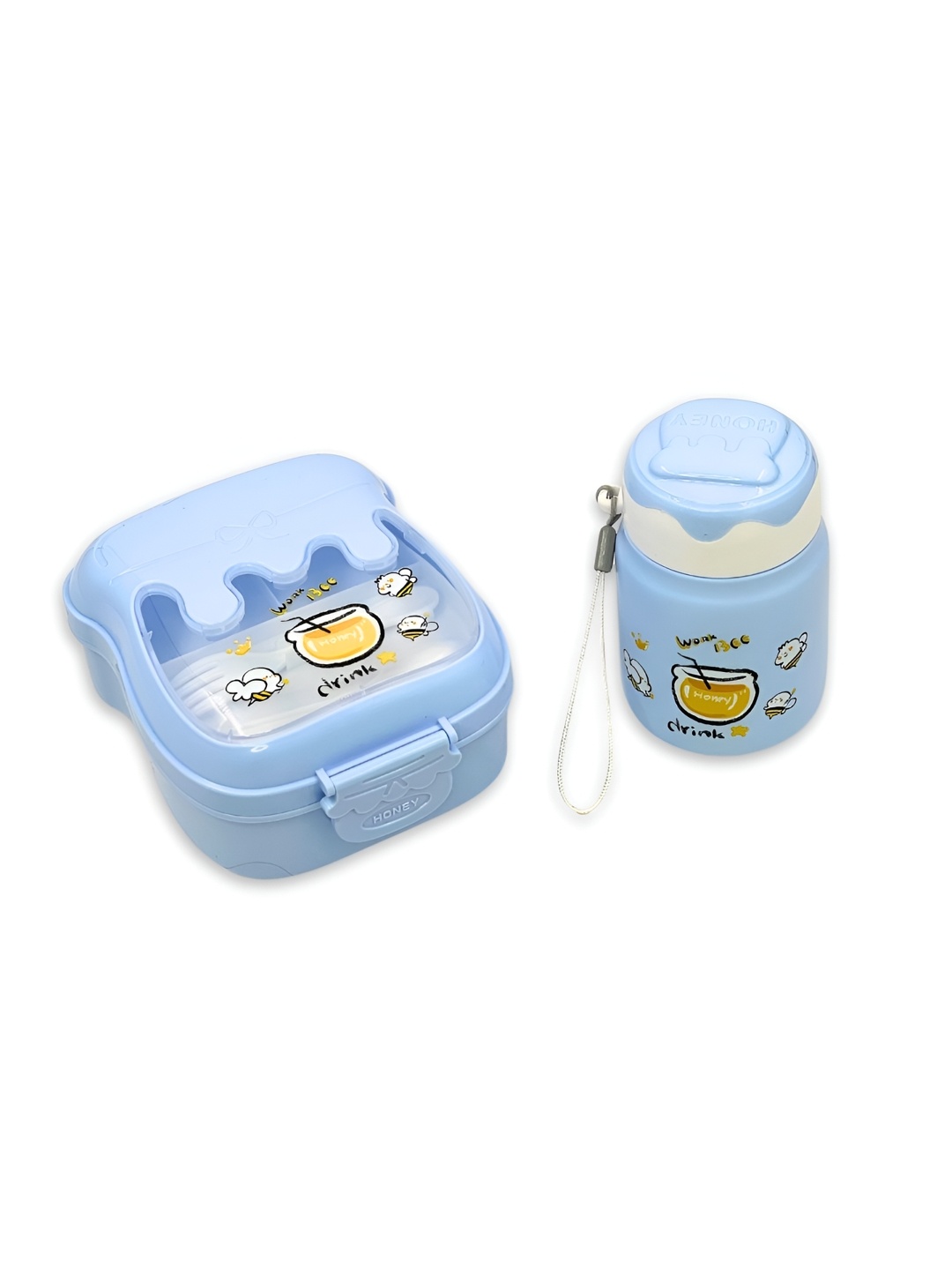 

Myntra Elegant Homes Kids Blue 2 Pieces Easy To Clean Lunch Box And Water Bottle