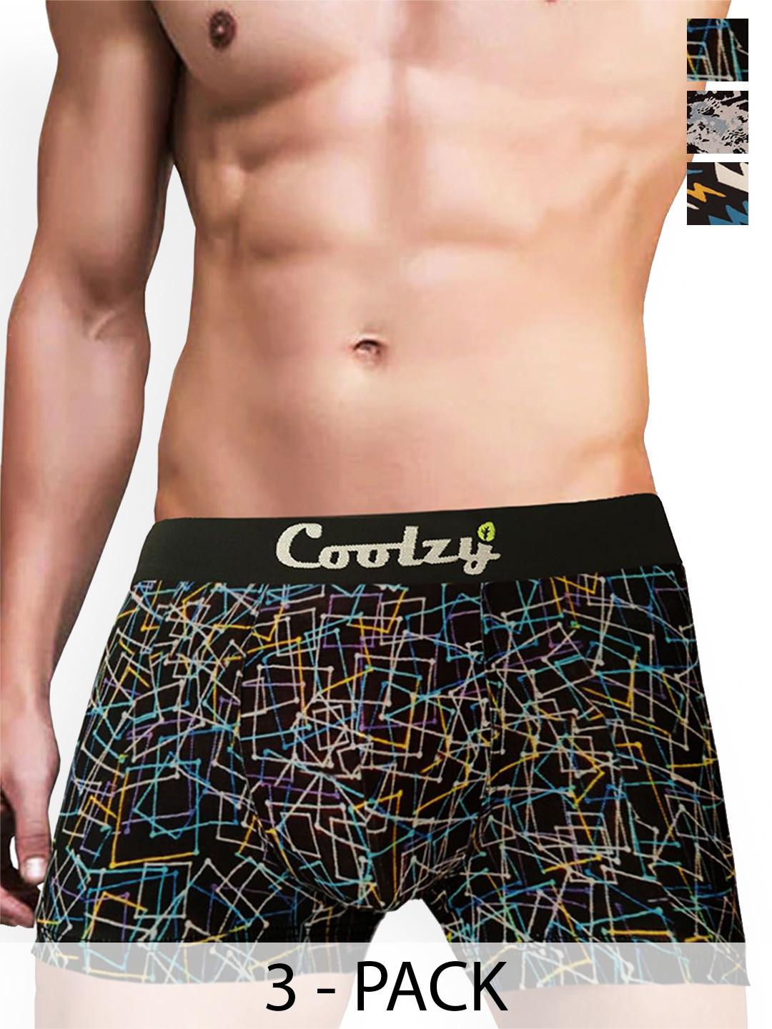 

Coolzy Pack Of 3 Printed Trunk RUCPTN3K023-S, Blue