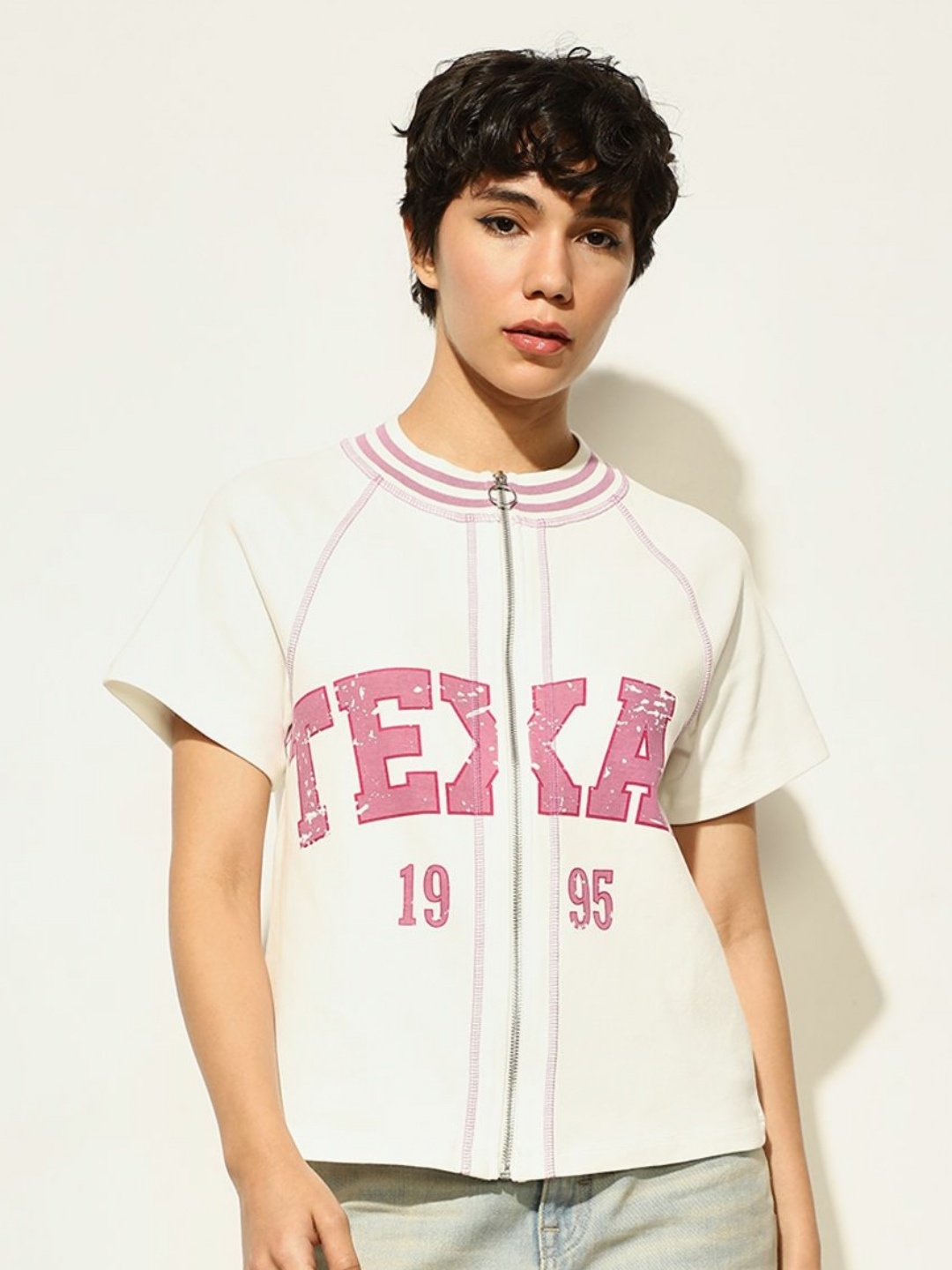 

ONLY Women Varsity Printed T-shirt, White