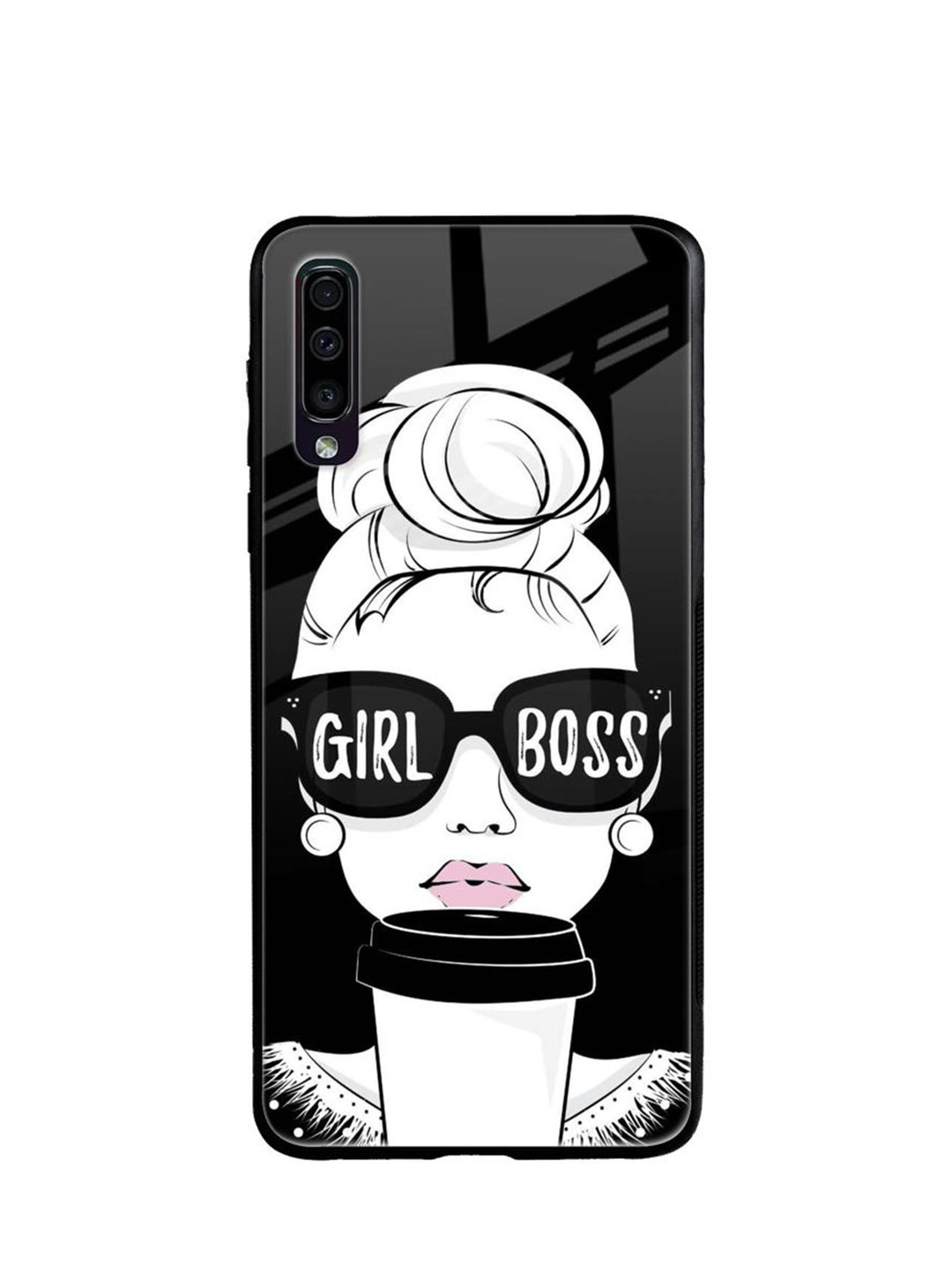 

QRIOH Girl Boss Printed Samsung Galaxy A50 Back Case, Black