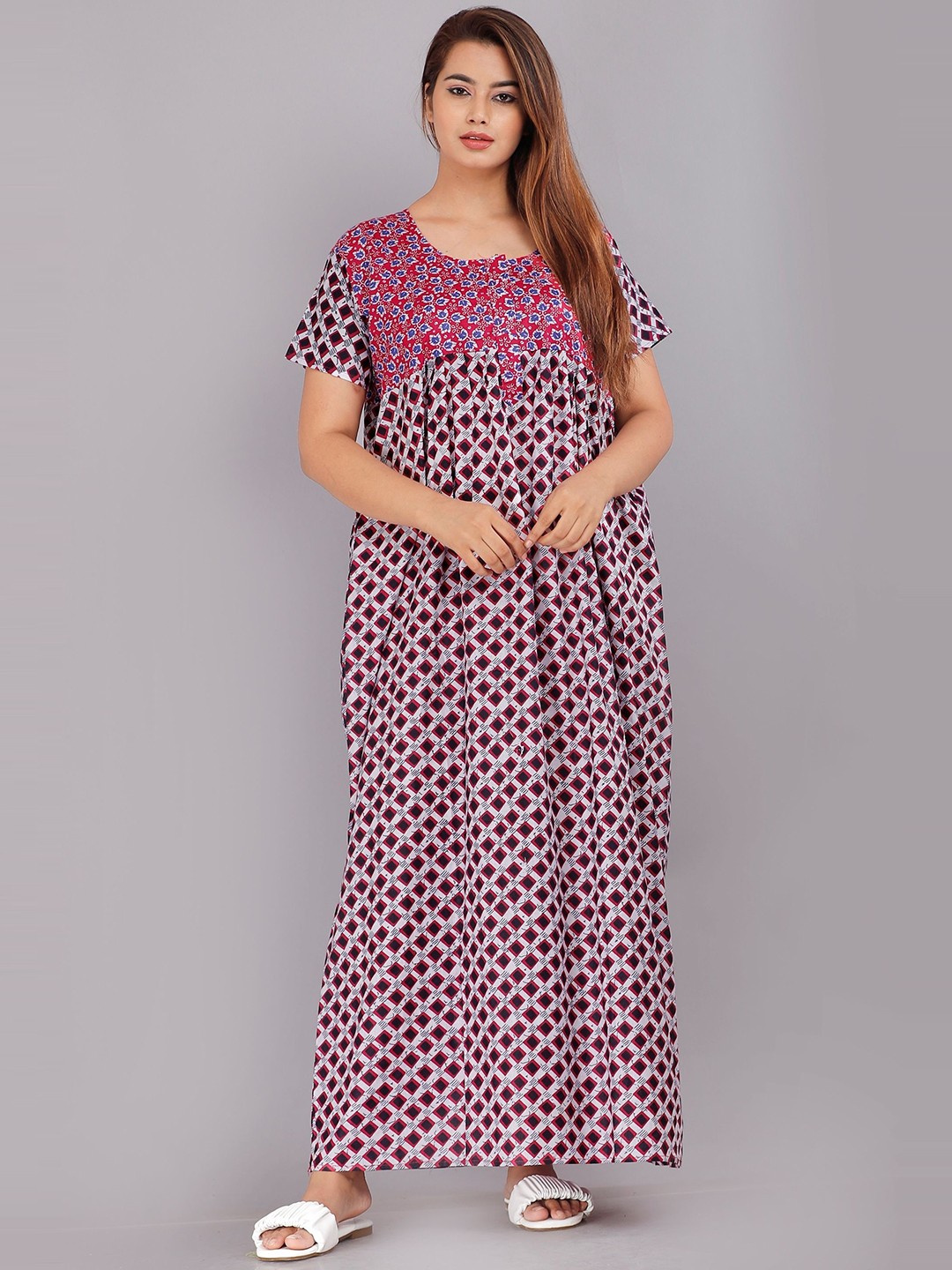 

PR PINK ROYAL Printed Maxi Nightdress