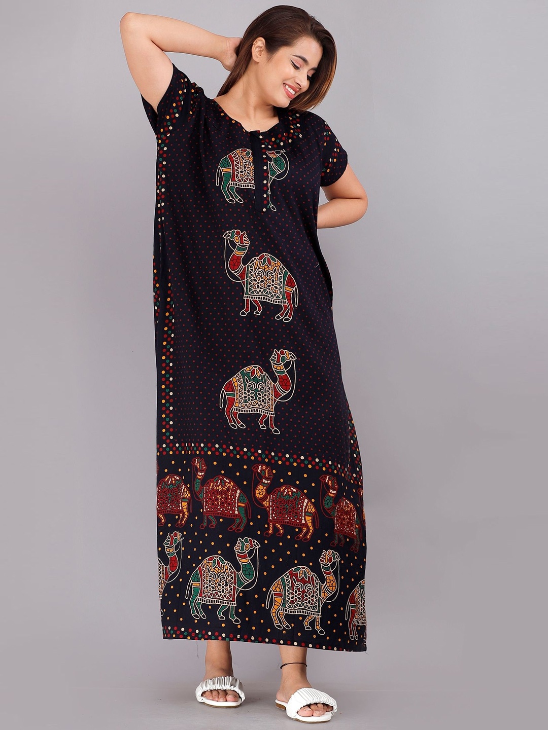 

PR PINK ROYAL Printed Maxi Nightdress, Blue