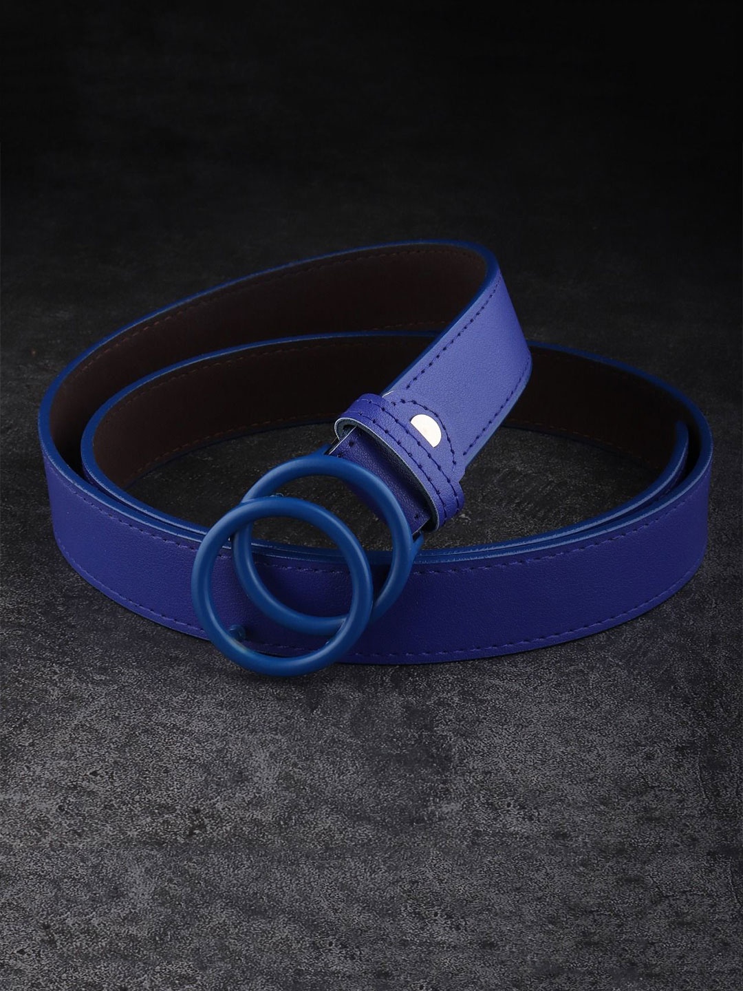 

Provogue Men Textured Push Pin Belt, Blue