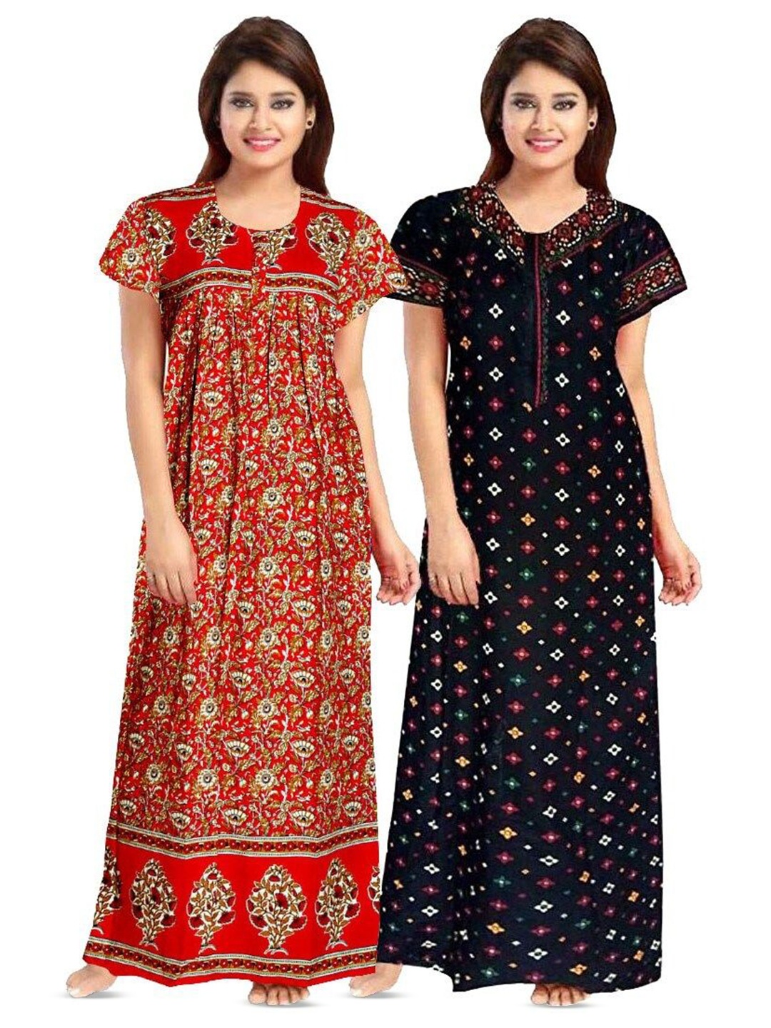 

PR PINK ROYAL Printed Maxi Nightdress, Black
