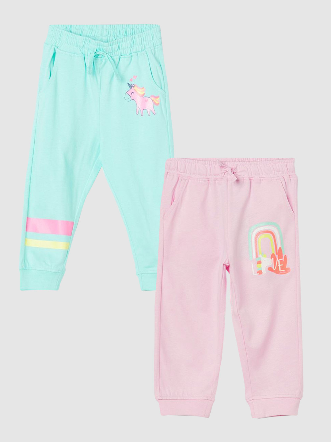 

Juniors by Lifestyle Kids Pack of 2 Printed Track Pants, Pink