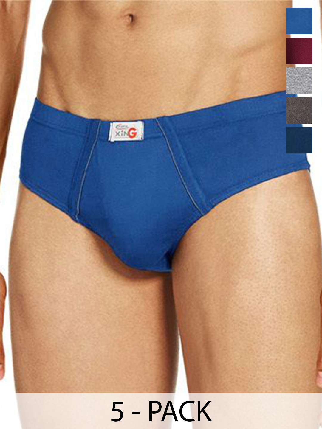 

Rupa Pack Of 5 Assorted Pure Cotton Basic Briefs Frontline-Xing-Brief-IE-5--90