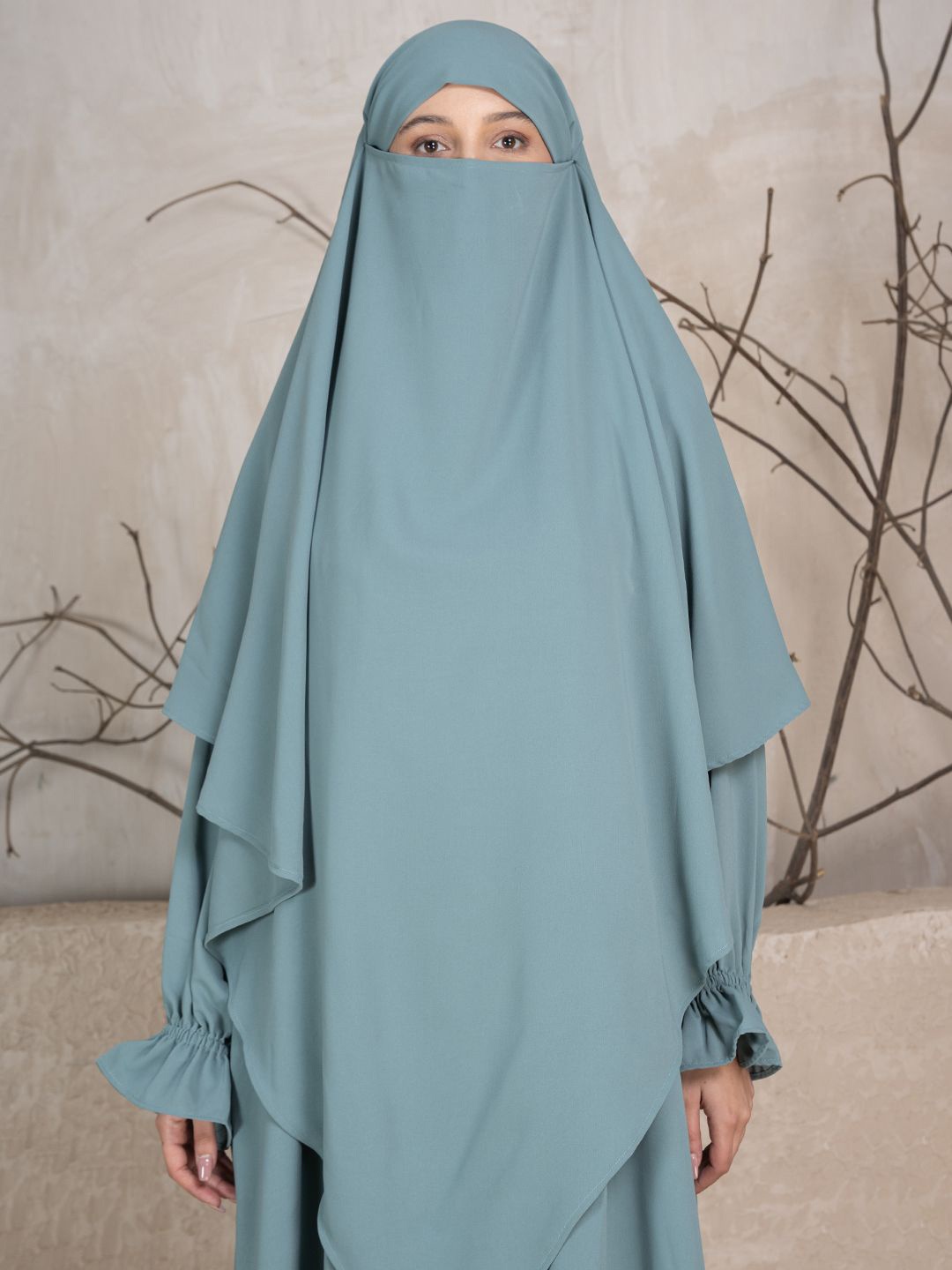 

SANASH Collections Abaya With Khimer, Blue