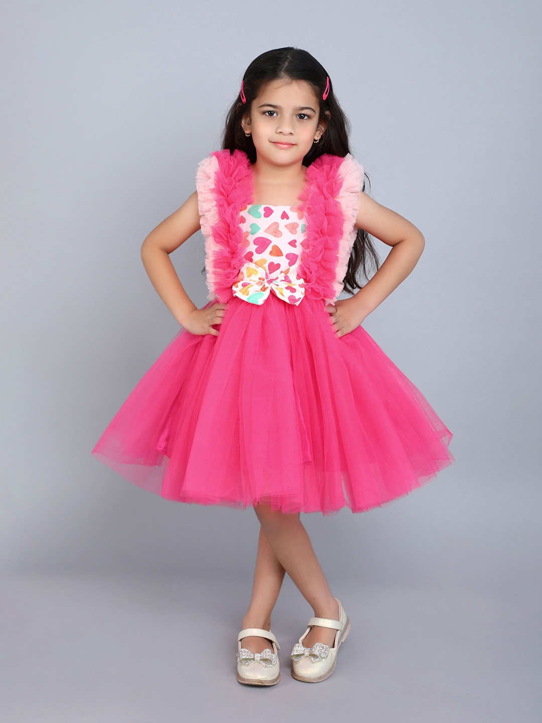 

Pink Chick Girls Ruffle Fit & Flare Dress