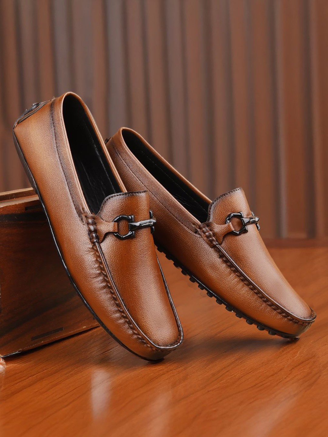 

The Roadster Lifestyle Co. Men Leather Formal Loafers, Tan