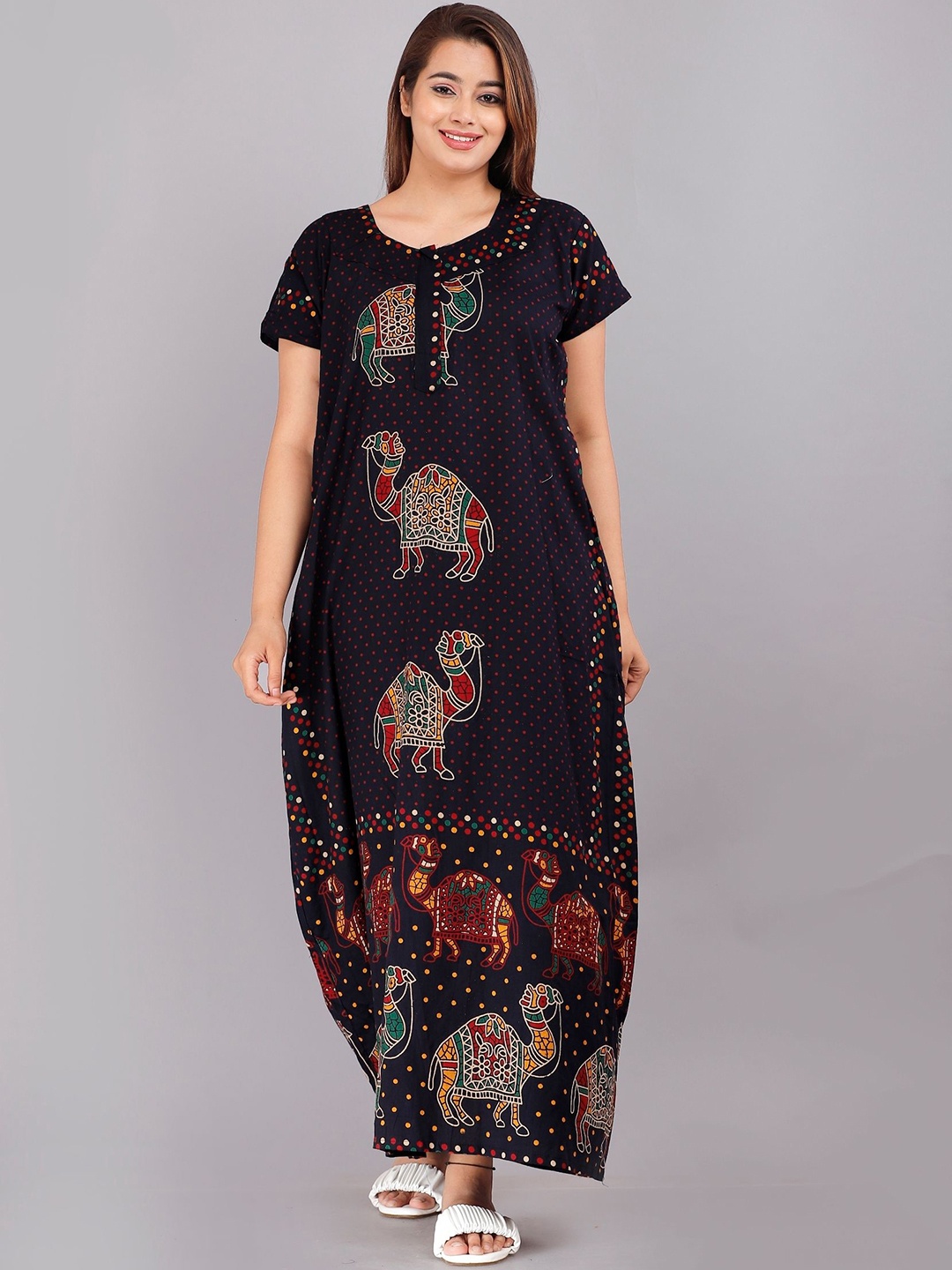 

PR PINK ROYAL Printed Maxi Nightdress, Blue