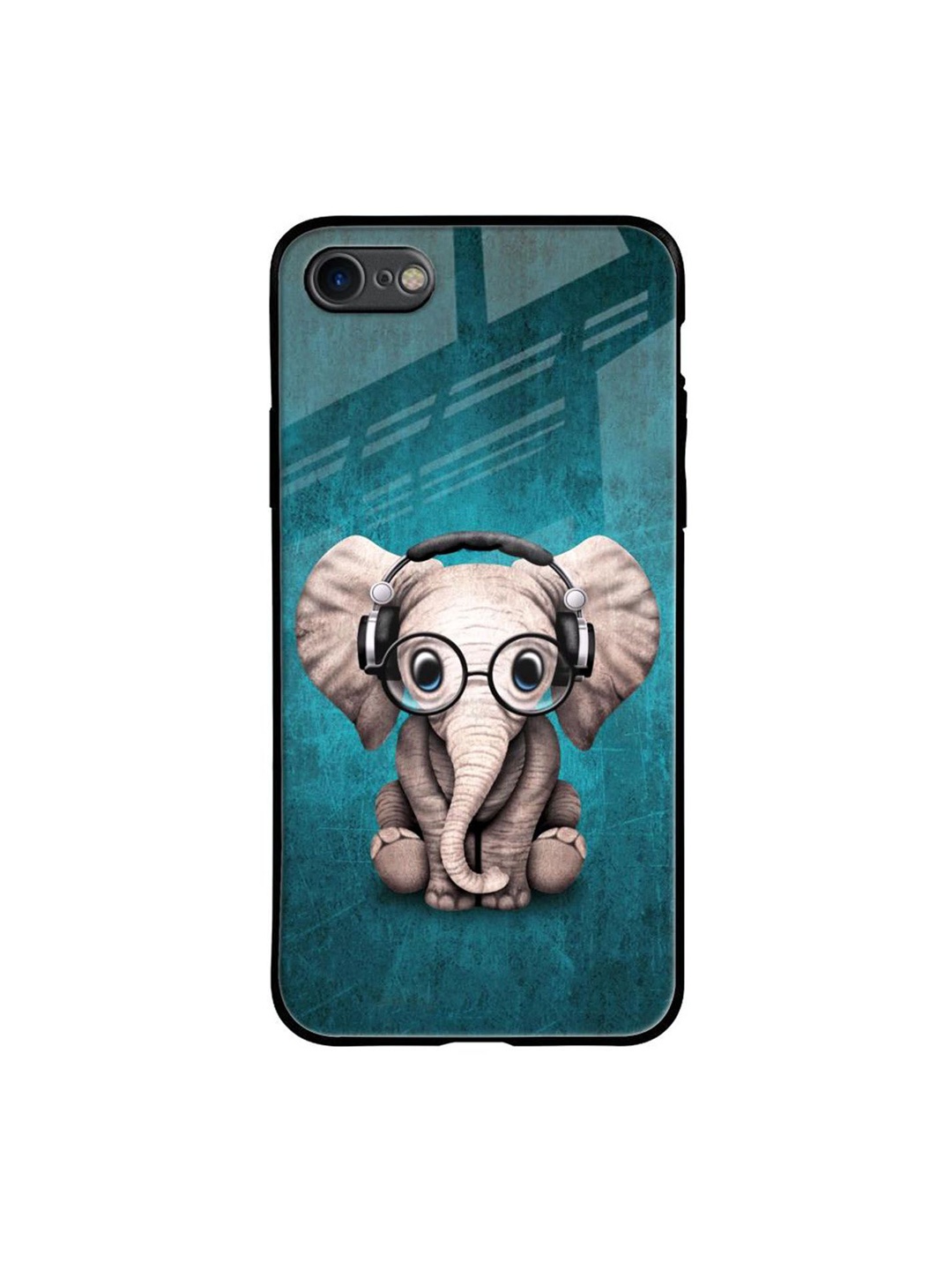 

QRIOH Adorable Baby Elephant Printed iPhone 7 Back Case, Blue