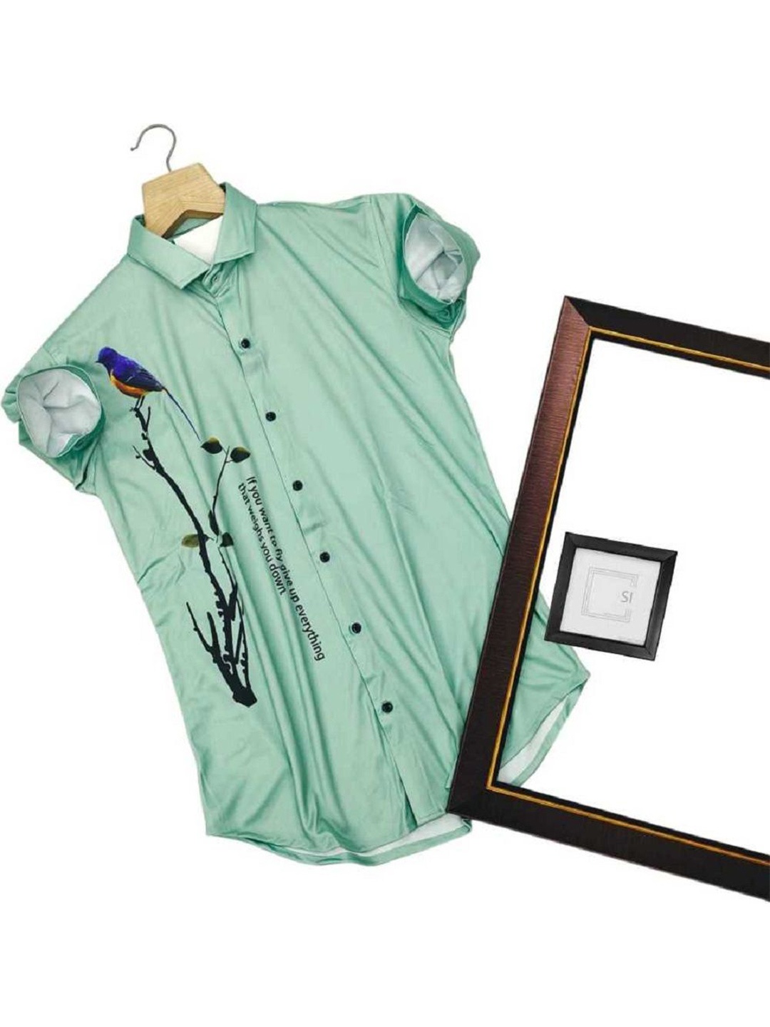 

iCome Men Micro Checks Opaque Printed Casual Shirt, Green