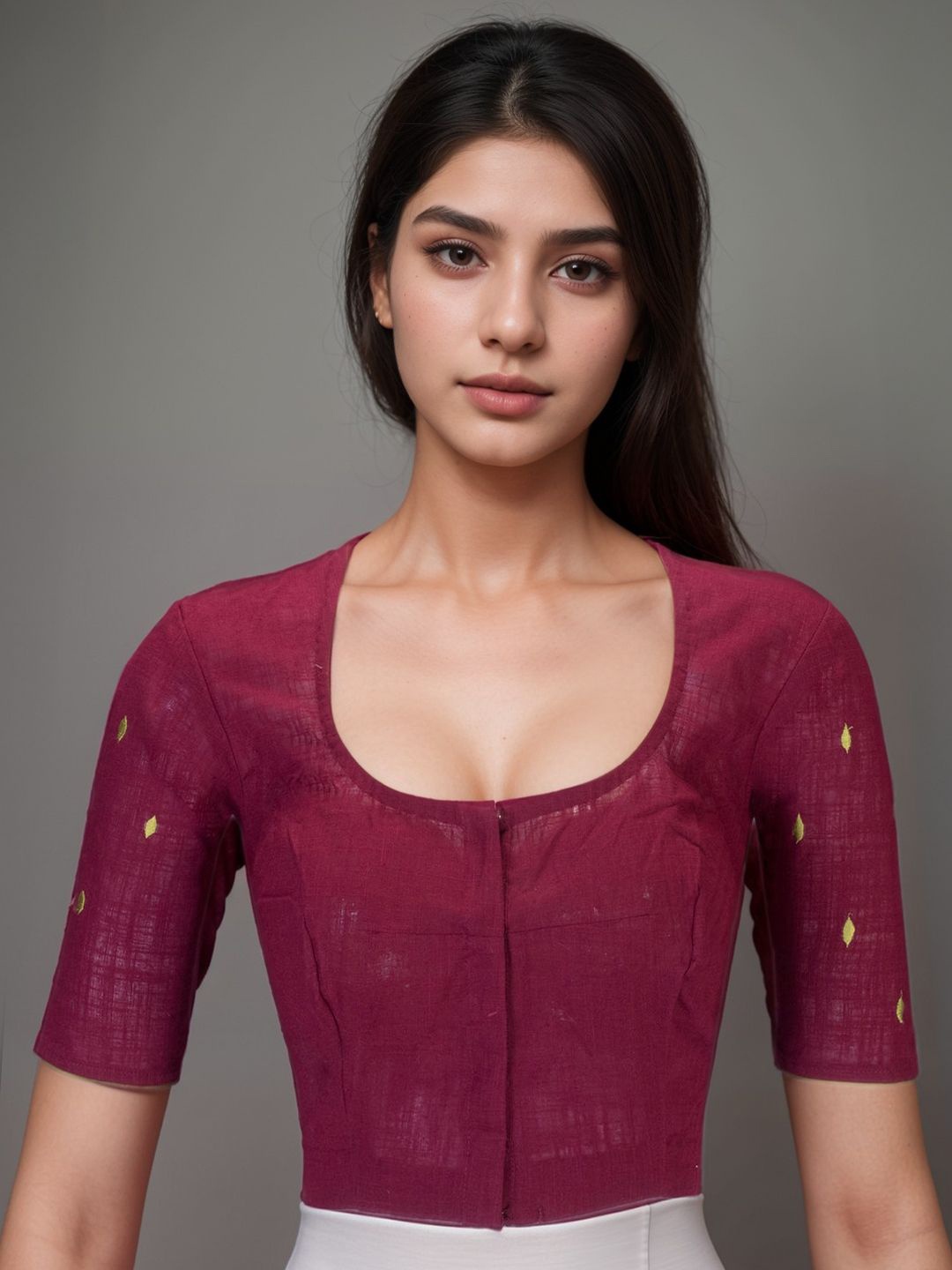 

Avishya Slub Cotton Saree Blouse, Maroon
