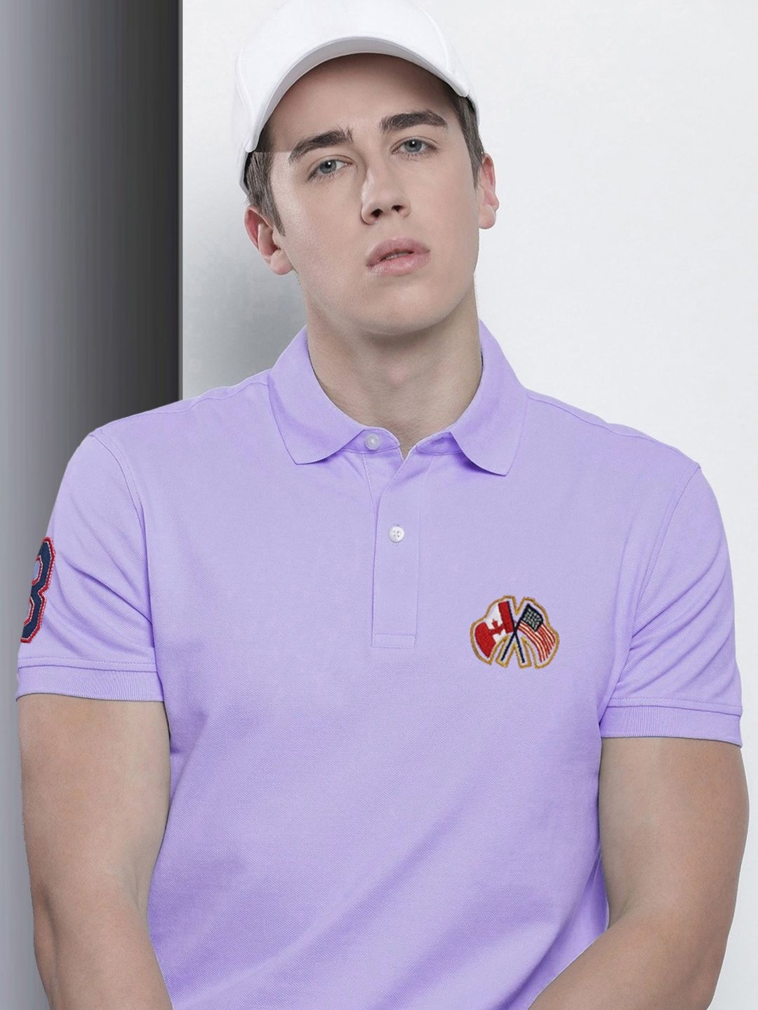 

MERRIMENT Men Polo Collar T-shirt, Lavender