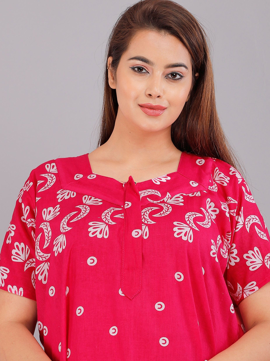 

PR PINK ROYAL Women Printed Maxi Nightdress