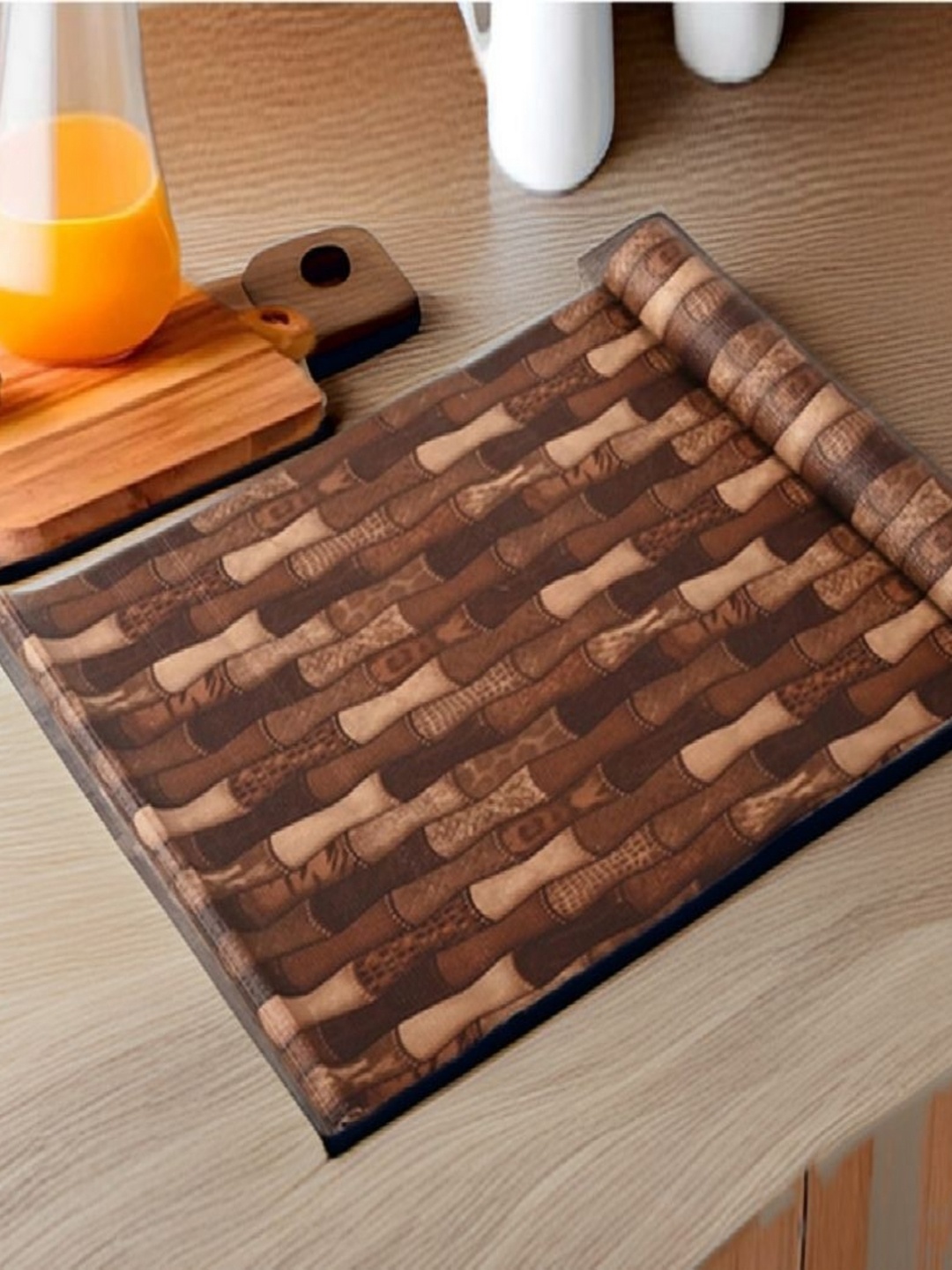 

REVEXO Brown & Beige Printed Water-Resistant Shelf Liner