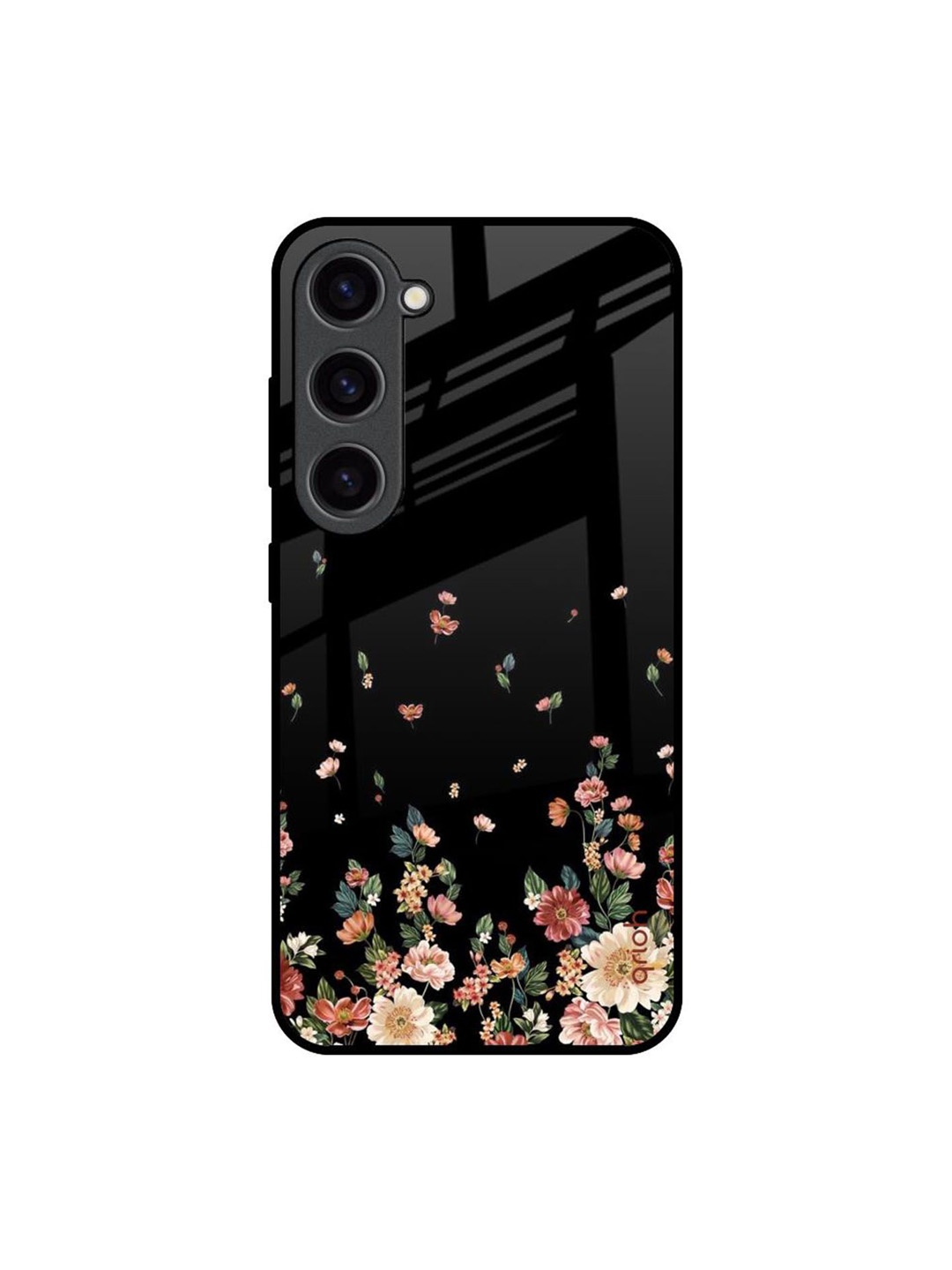 

QRIOH Floating Floral Print Printed Samsung Galaxy S23 Back Case, Black