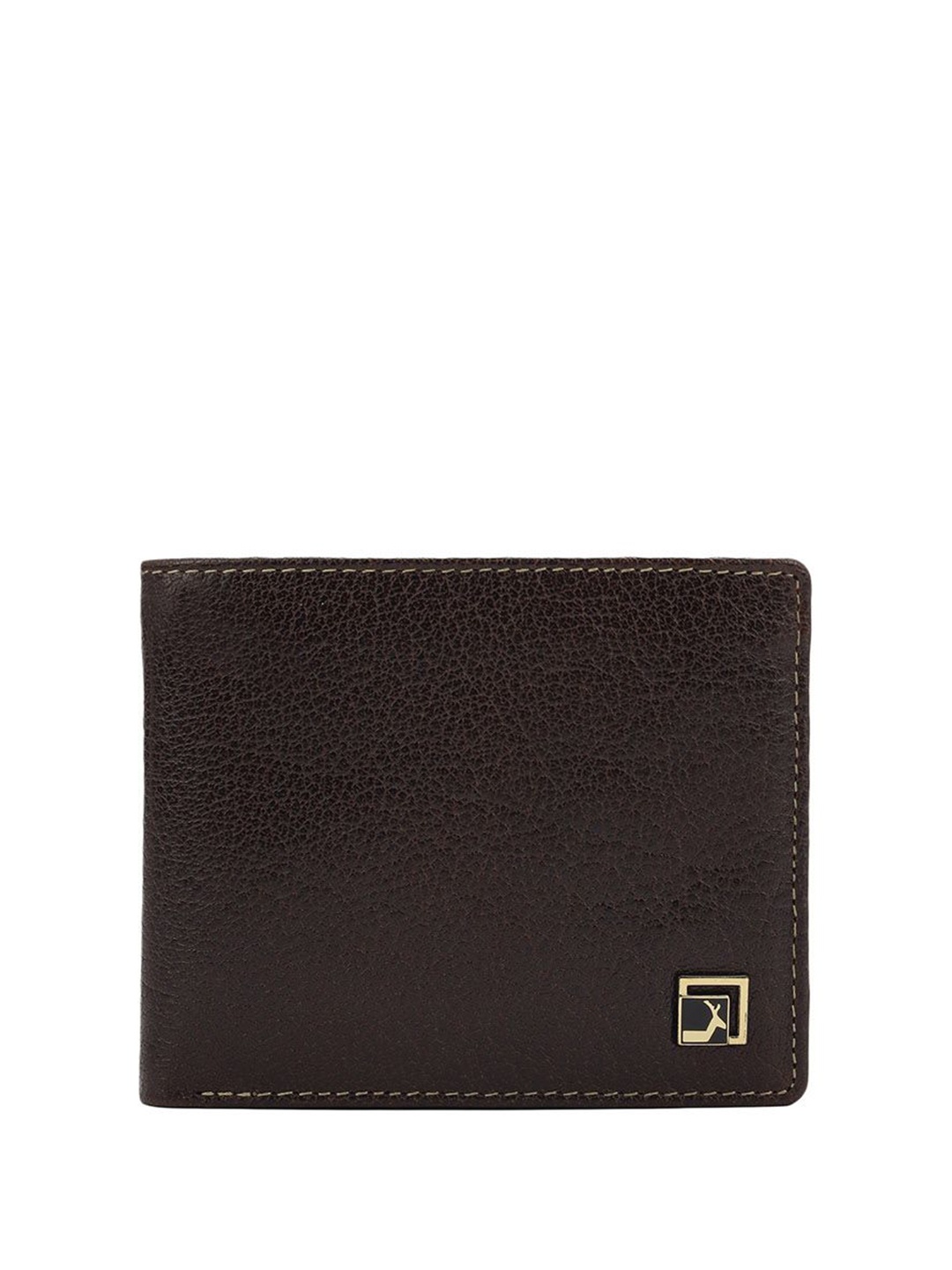 

Da Milano Men Typography Printed Leather Two Fold Wallet, Brown
