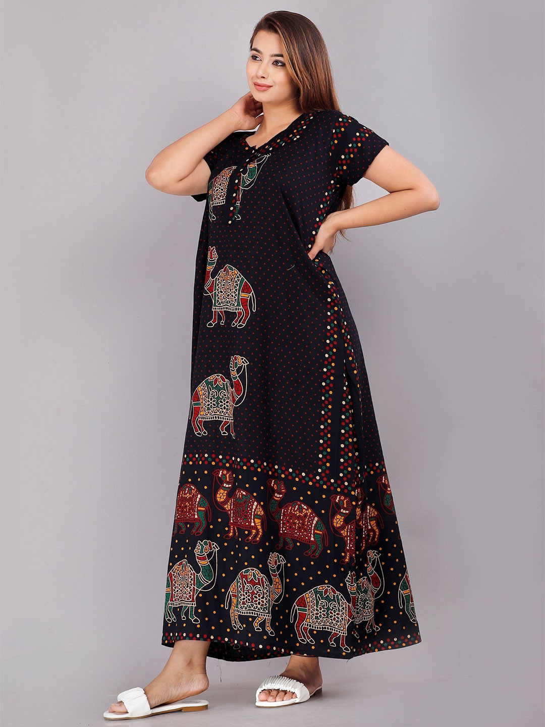 

PR PINK ROYAL Printed Maxi Nightdress, Blue
