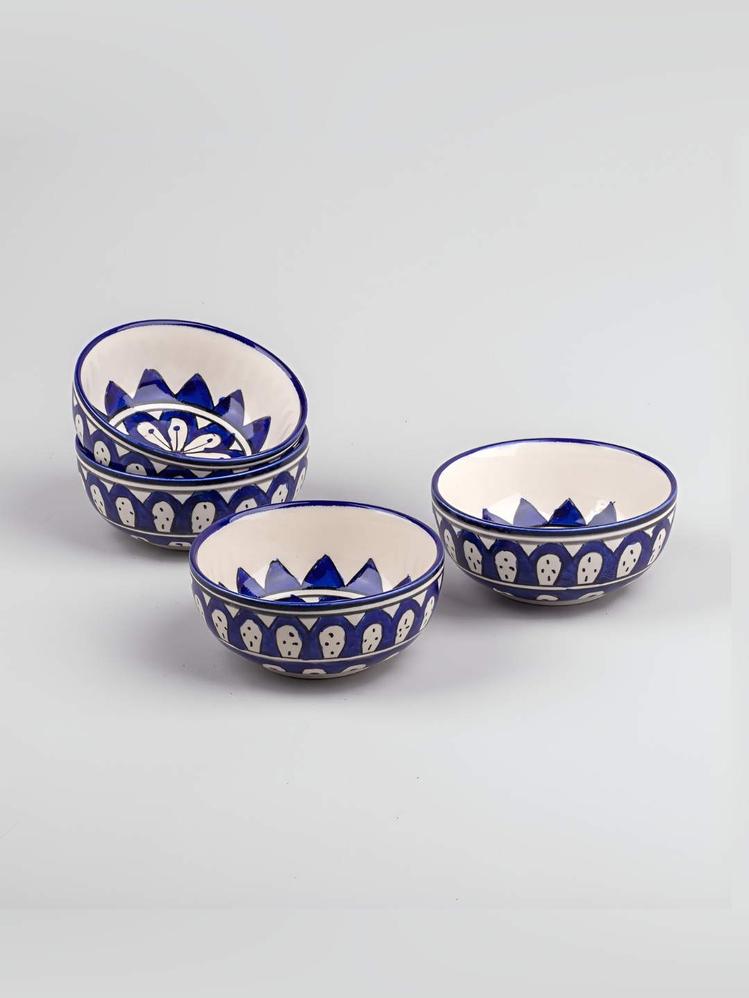

Storepedia Beige 4 Pcs Printed Ceramic Dishwasher and Microwave Safe Serving Bowl 200ml