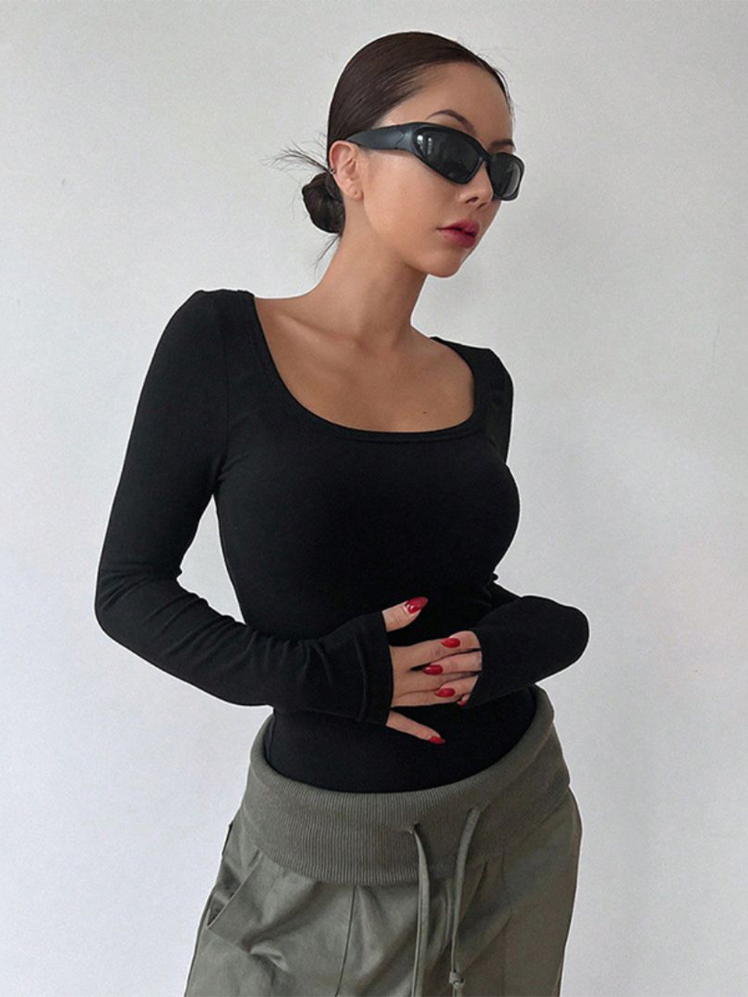 

StyleCast Women Crop Fitted Top, Black