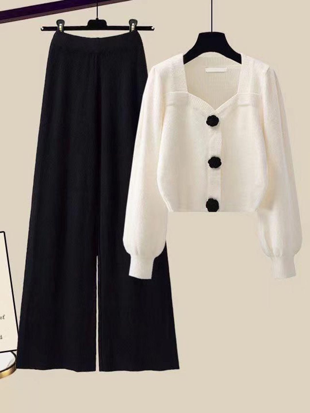 

Alamode By Akanksha Women White Jolene Woolen Coord Set