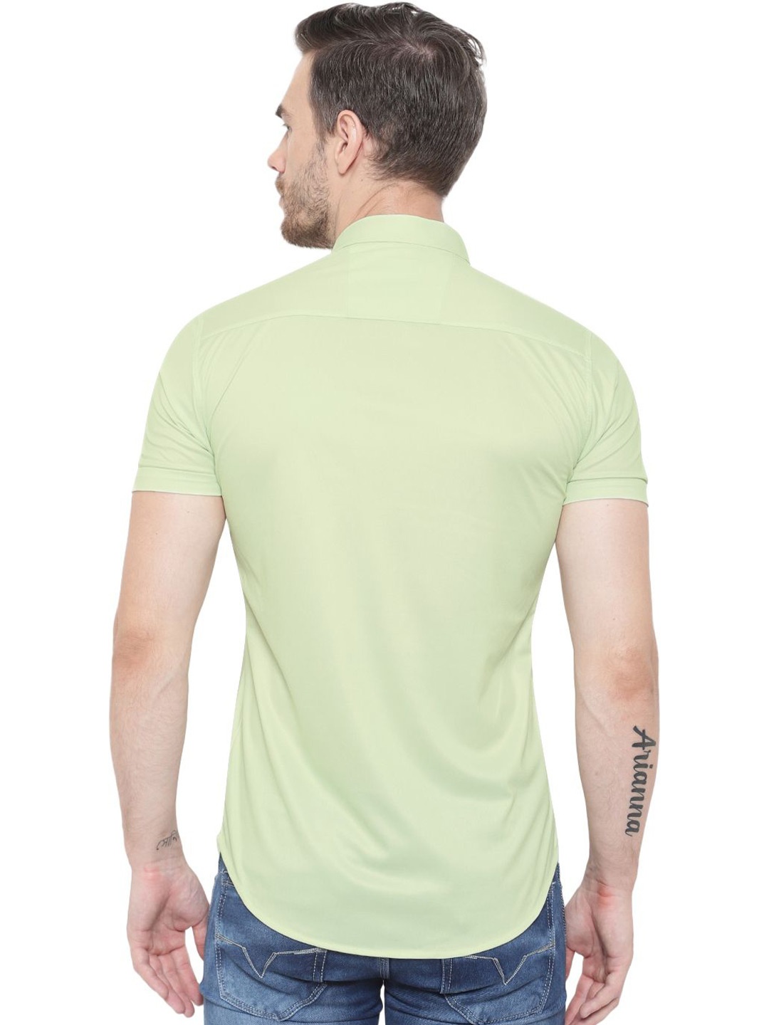 

iCome Men Spread Collar Floral Printed Cotton Linen Casual Shirt, Green