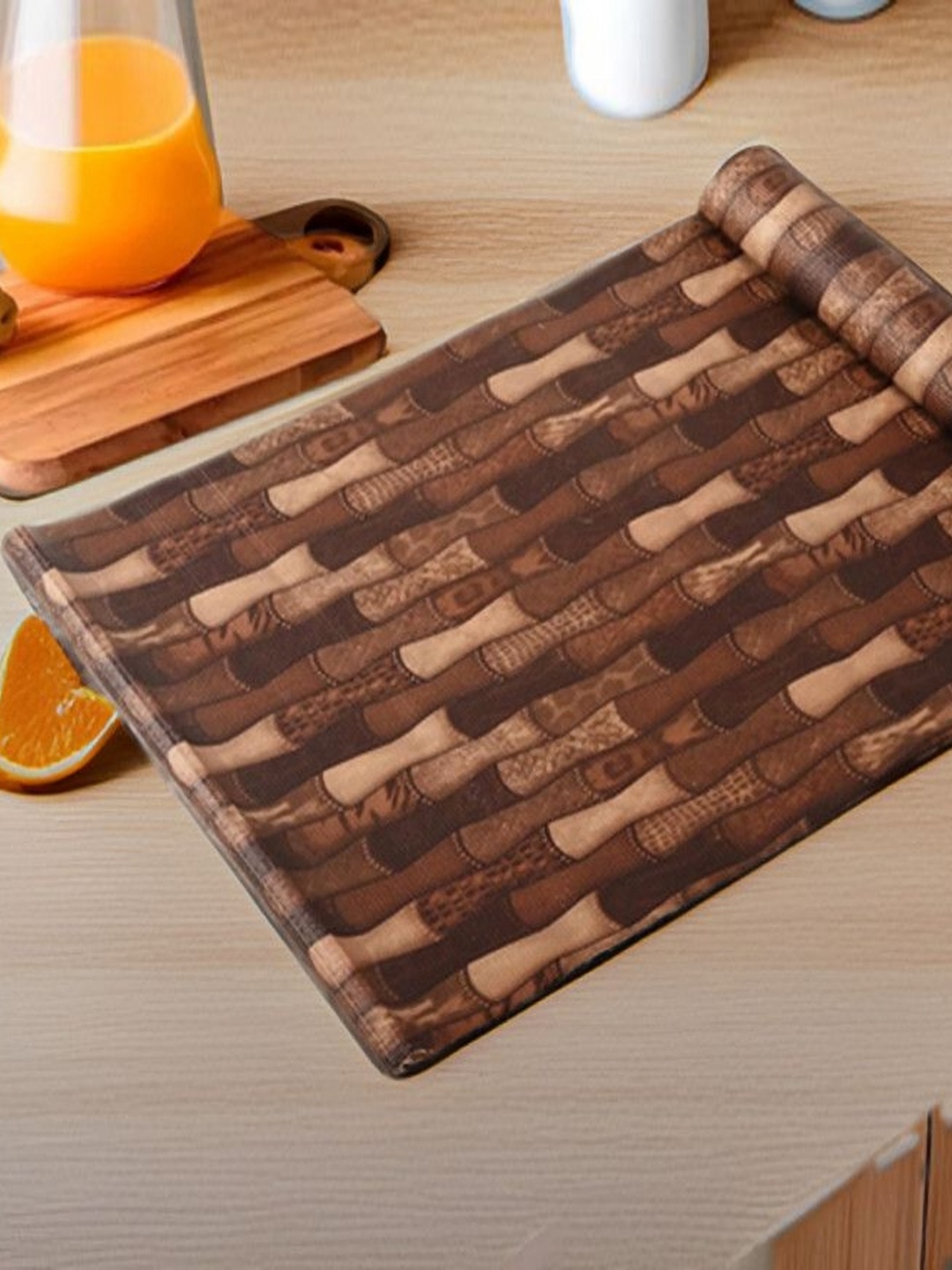 

REVEXO Beige & Brown Printed Water-Resistant Shelf Liner
