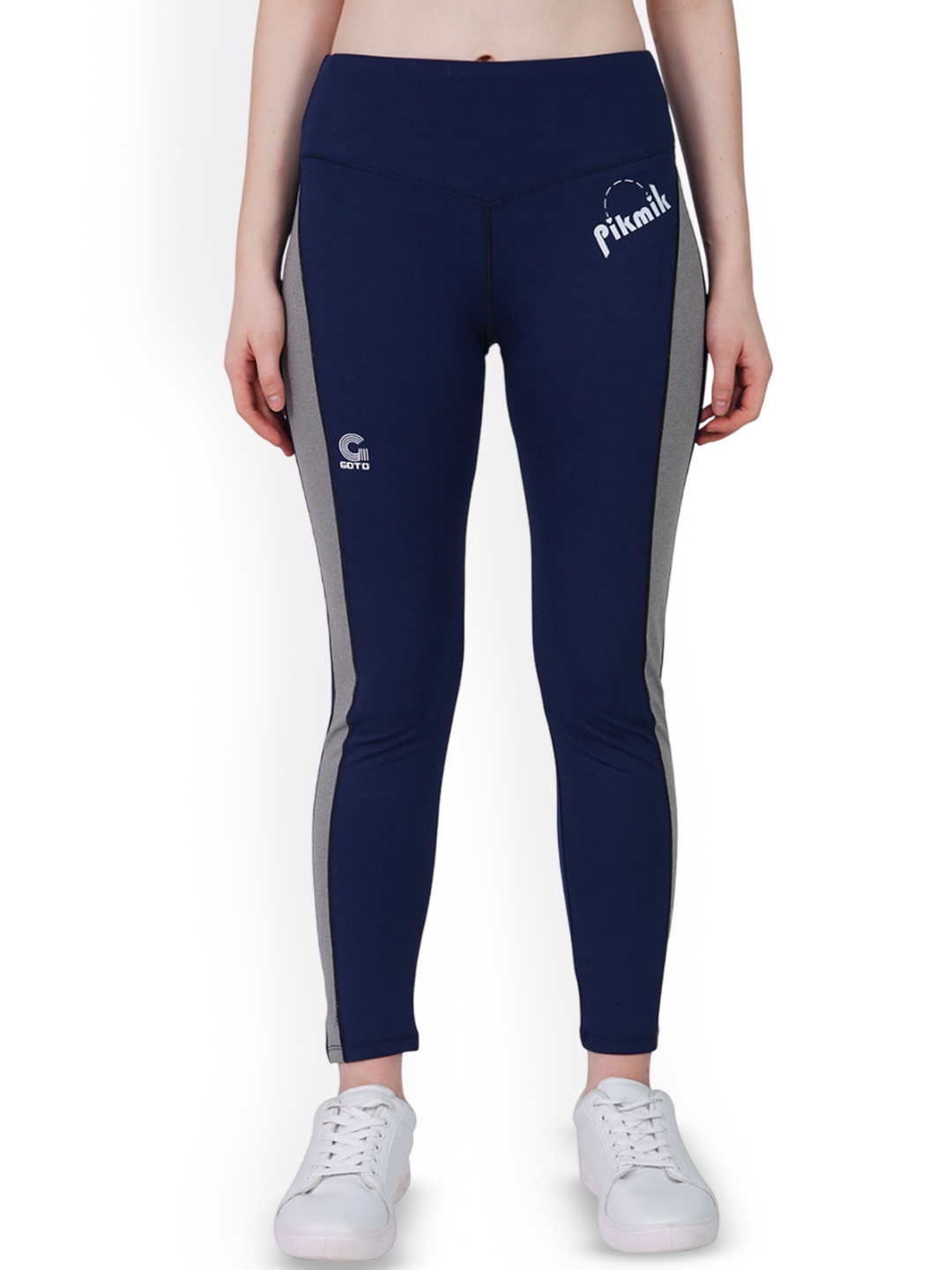 

GOTO Women Mid-Rise Ankle LengthTights, Navy blue