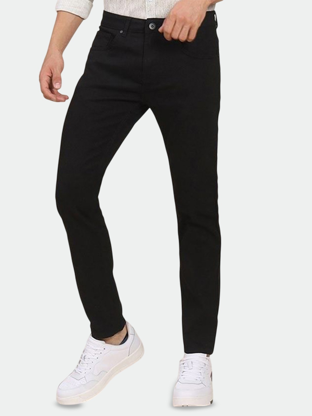 

ComfyStyle Men Jean Regular Fit Mid-Rise Stretchable Jeans, Black