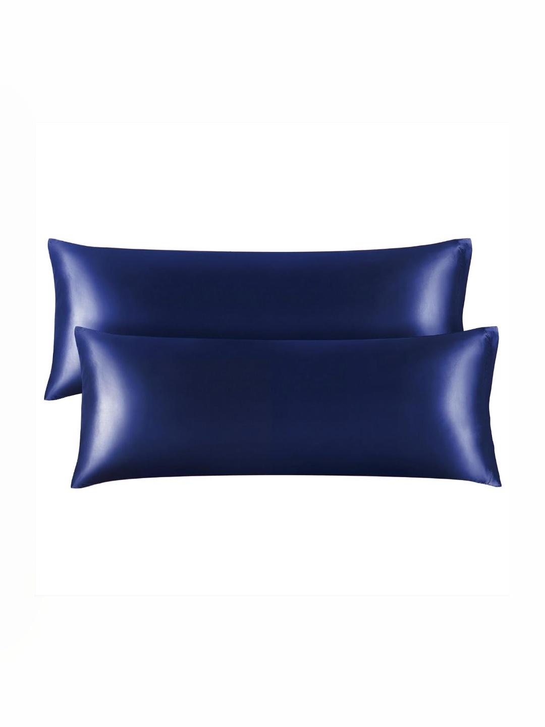 

DEHMAN Navy Blue 2 Pieces Pure Silk Rectangle Shape Pillow Covers