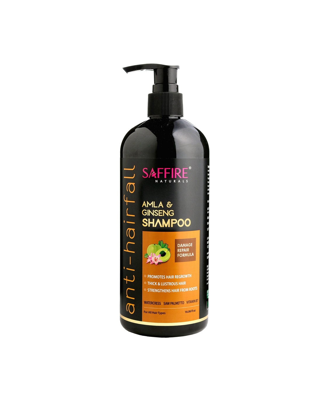 

Saffire Naturals Amla & Ginseng Anti-Hairfall Shampoo With Wheatgerm Oil - 475 ml, Orange