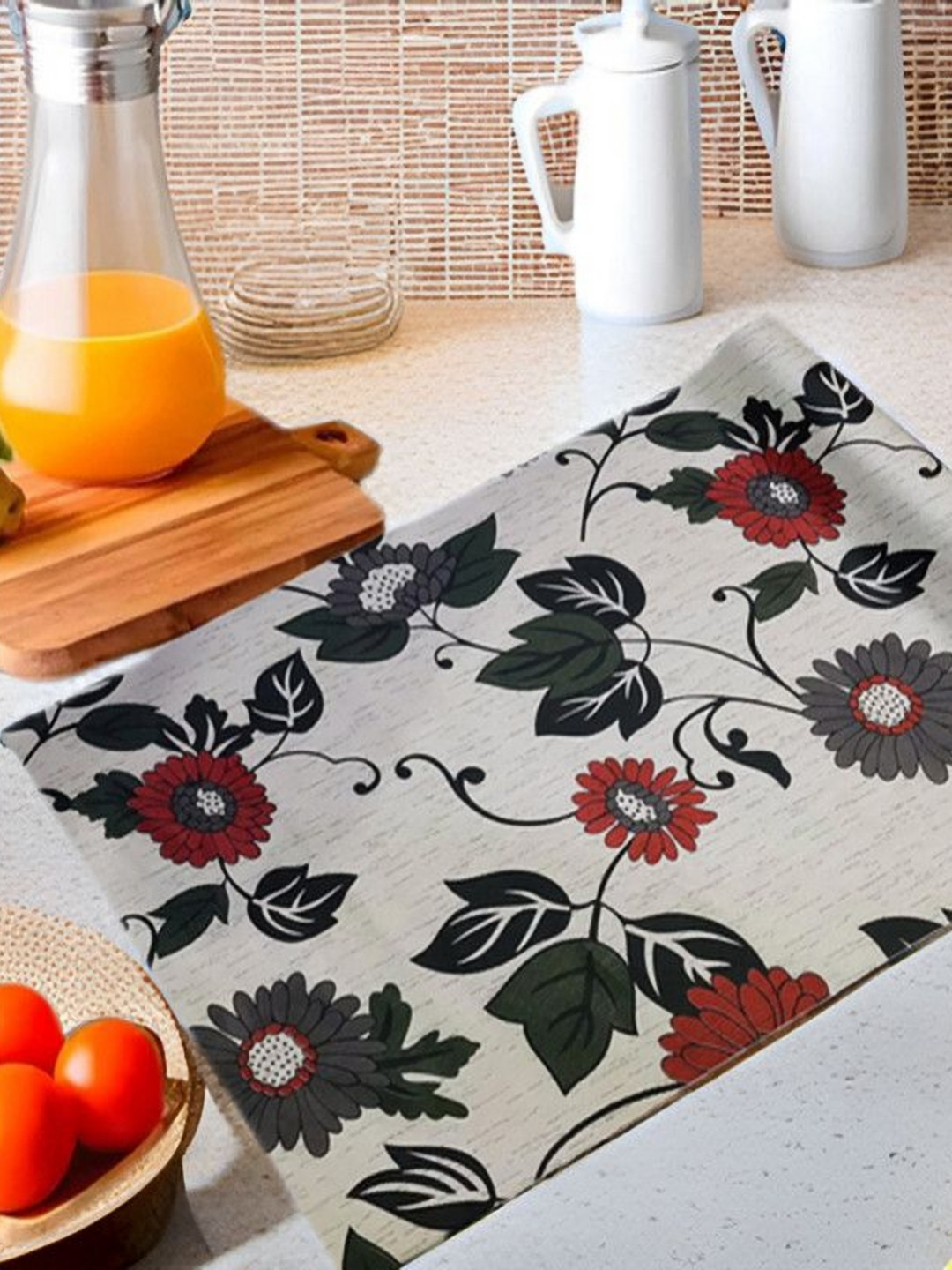 

REVEXO Grey & Black Printed Water-Resistant Shelf Liner