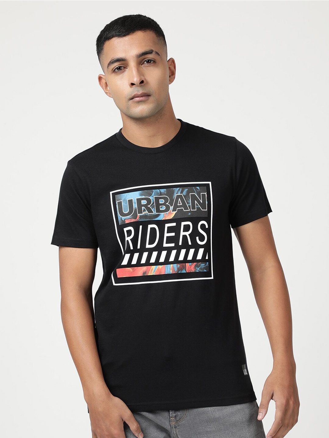 

Lee Men Typography Printed Cotton Slim Fit T-shirt, Black